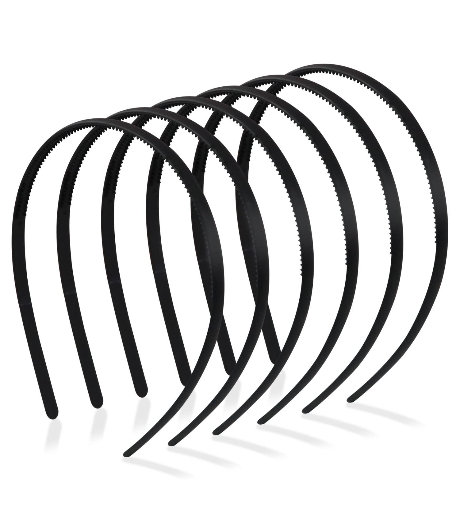 Buy Hanyousheng 6-Pack Slip-Resistant Black Hair Bands for Girls & Women - Anti-Slip Headbands with Teeth - International Shipping Available - Buy Online on GoSupps.com