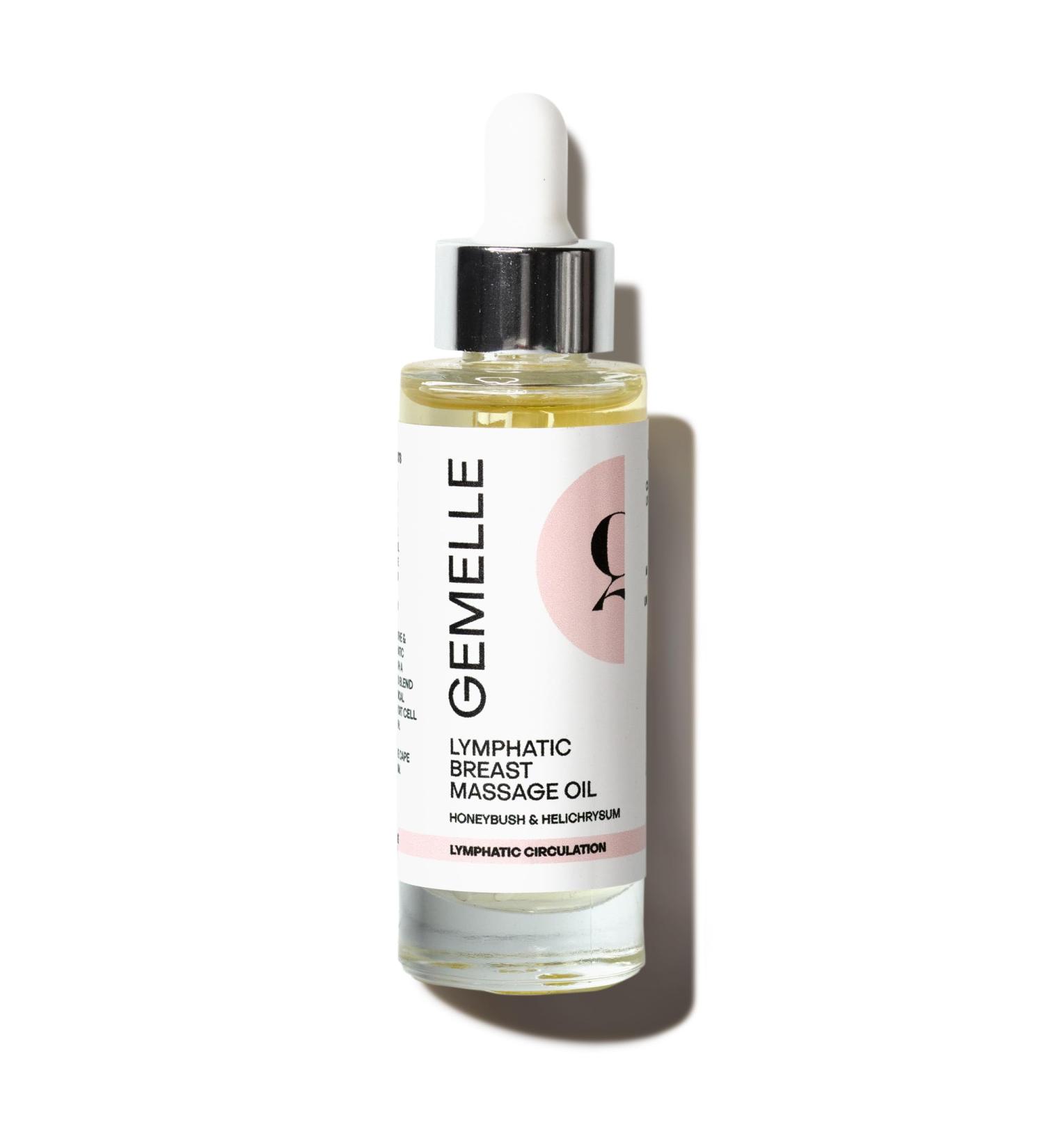 GEMELLE Lymphatic Breast Massage Oil - 2024 Product of the Year | Boost Circulation & Wellness | Clean Beauty | Honeybush & Helichrysum | Paraben-Free Luxury Skin Care 30ml - Buy Online on GoSupps.com