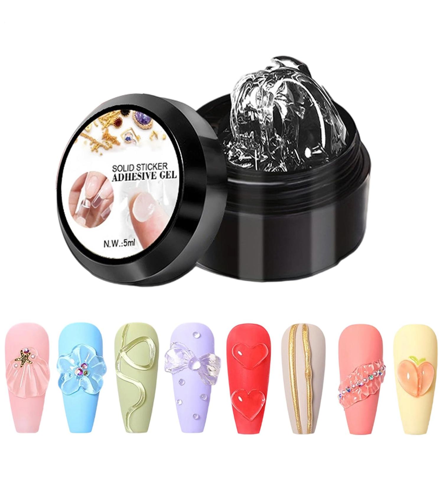 3D Gel 3D Extension Sticker No Rinse Styling Gel French Tip Home Manicure Pedicure Care for Women and Girls with Rhinestone Decorations and Foglina - Buy Online on GoSupps.com