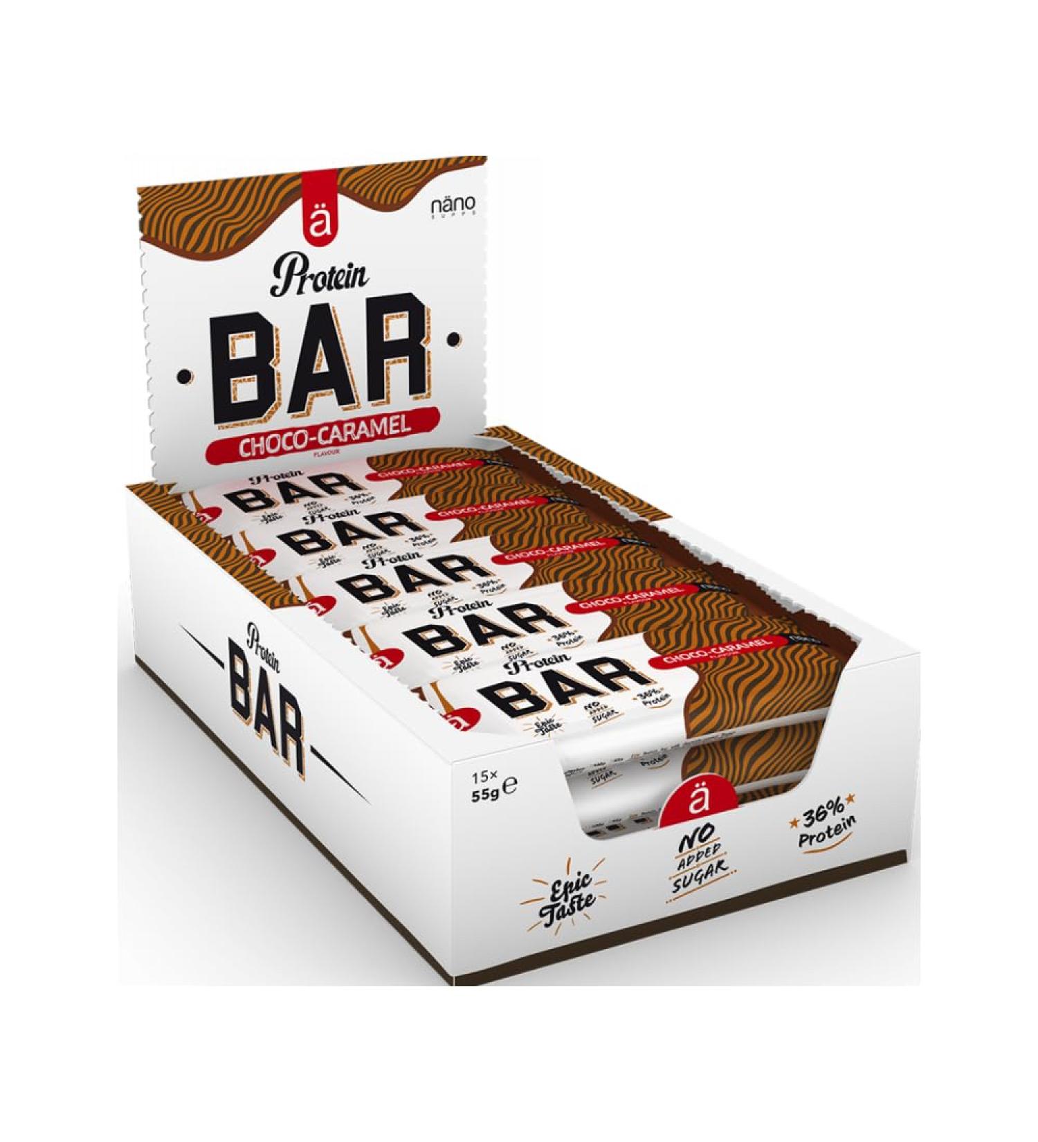 NanoSupps Protein Bar (15x55g) Chocolate Caramel - Buy Online on GoSupps.com