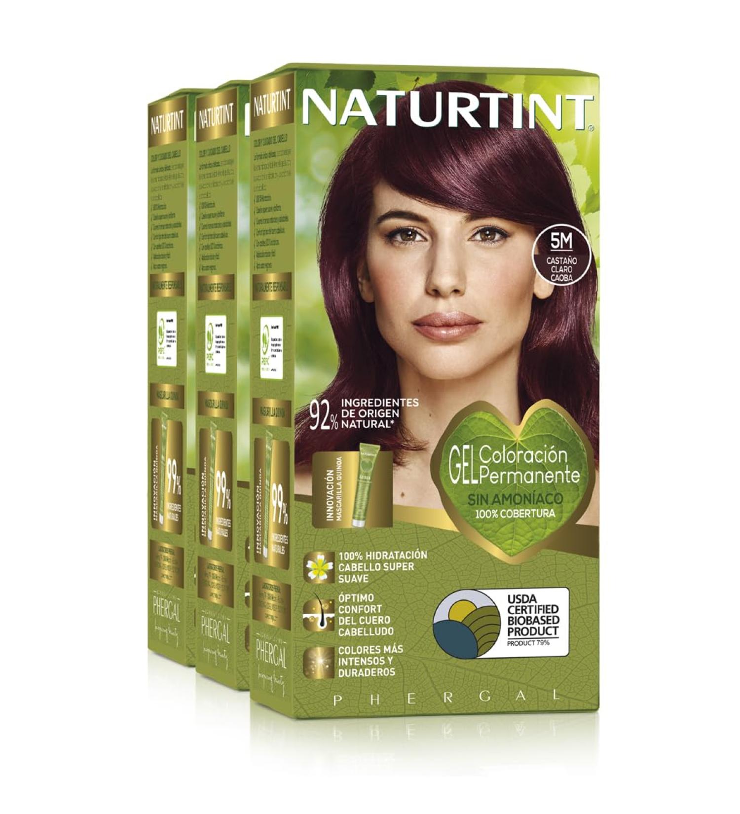 Natureint 5m Chestnut Mahogany Brown Hair Color - Ammonia-Free Natural Ingredients | 3 Pack (510ml) - Buy Online on GoSupps.com