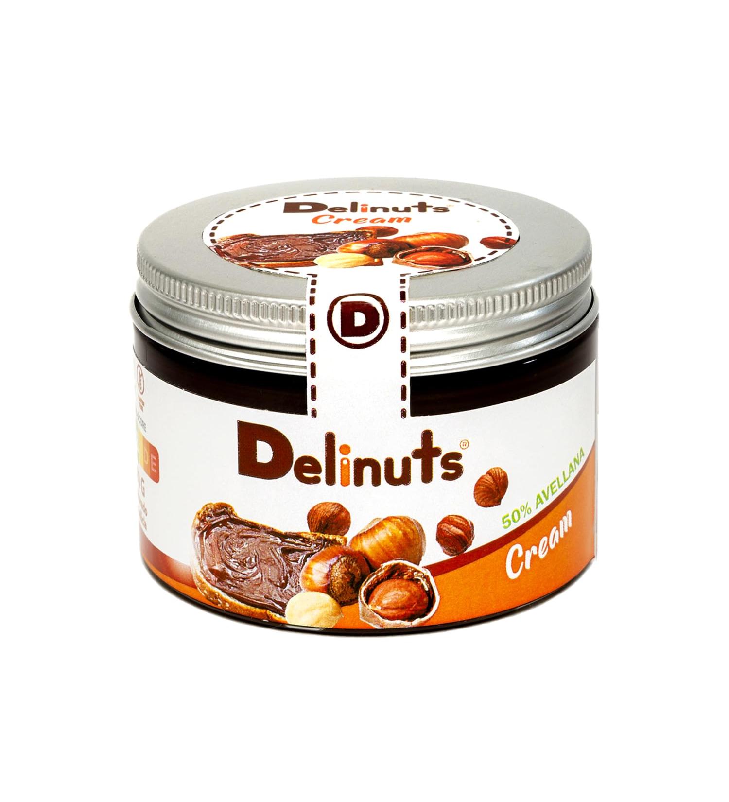 Delinuts CREAM - 6 Jars of hazelnut cream date honey EVOO and cocoa - 100% natural ingredients no additives - 6x180g - Buy Online on GoSupps.com