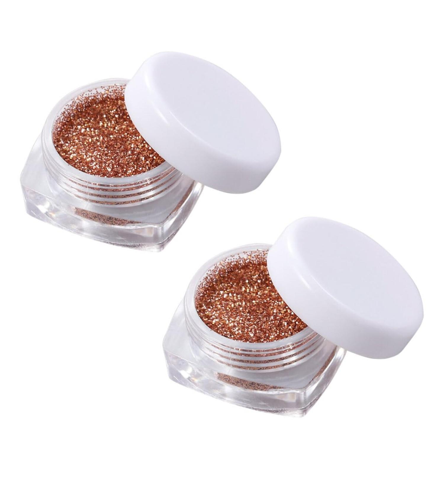 Beavorty 2pcs Loose Pigment Eyeshadow Glitter Eyeshadow Eye Shadow The Face Highlighter 1 count (Pack of 1) Golden