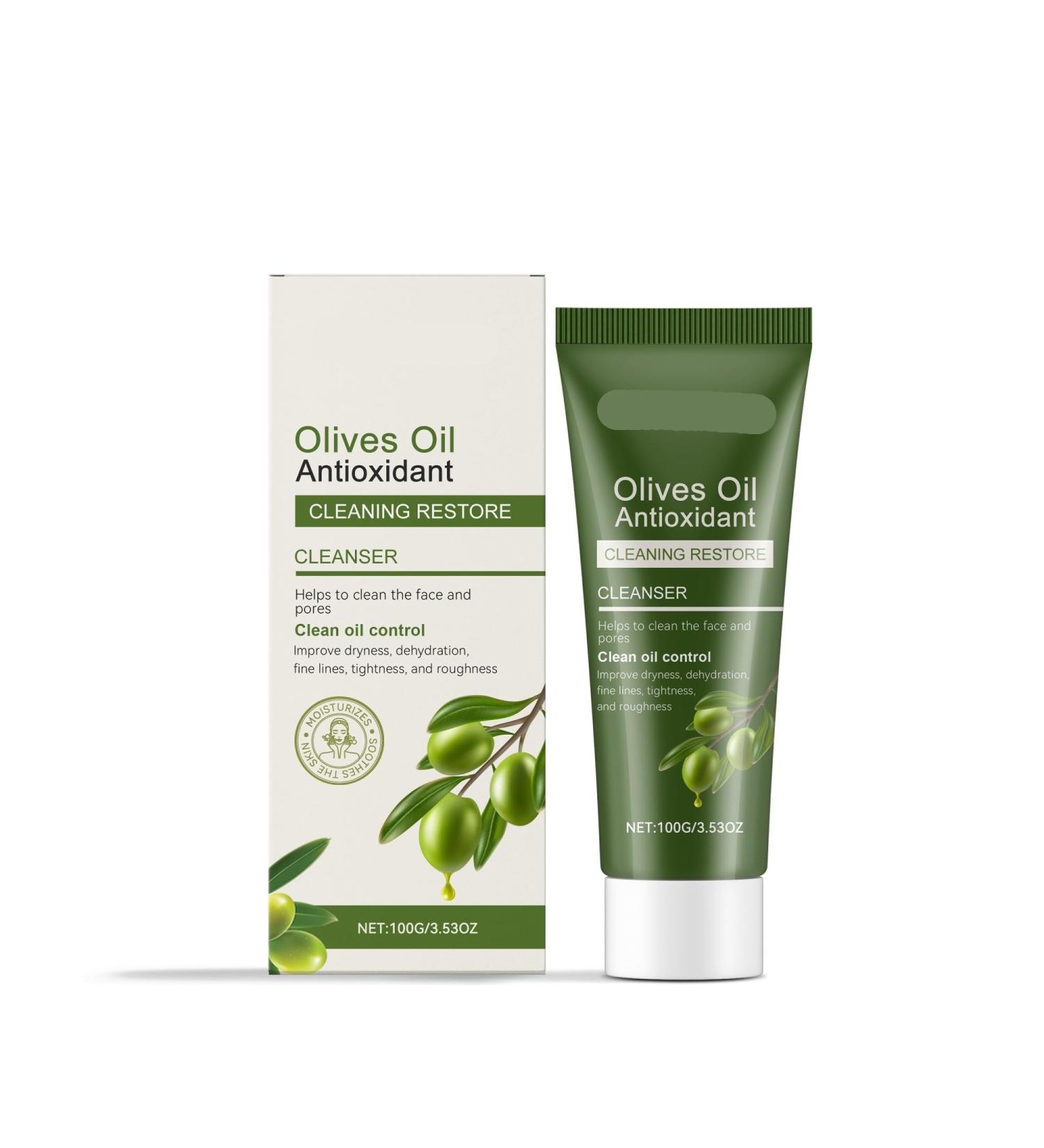 Olive Oil Cleansing Facial Foam - Gentle Hydrating & Soothing Ideal For Sensitive Skin Removes Impurities & Moisturizes For Smooth Soft Skin(1PCS) - Buy Online on GoSupps.com