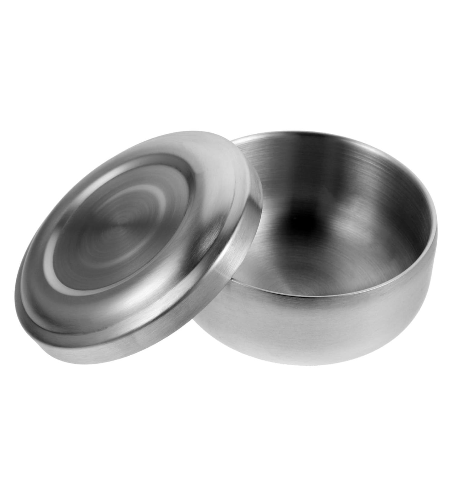 Frcolor 4-Piece Stainless Steel Shaving Bowls Set for Men - Durable Containers with Lids for Beard Foam Razor and Shaving Soap - Perfect for Salons and Home Use - Buy Online on GoSupps.com