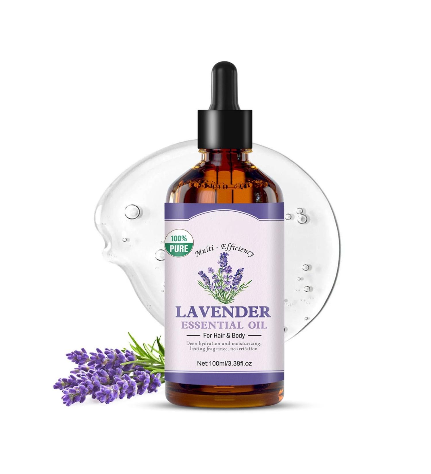 Lavender Essential Oil Natural Lavender Oil for Hair & Body Essential Oils with Glass Dropper Hydrate & Nourish Skin & Hair Aromatherapy Massage Oil Daily Care Moisturizer for Women & Men - Buy Online on GoSupps.com