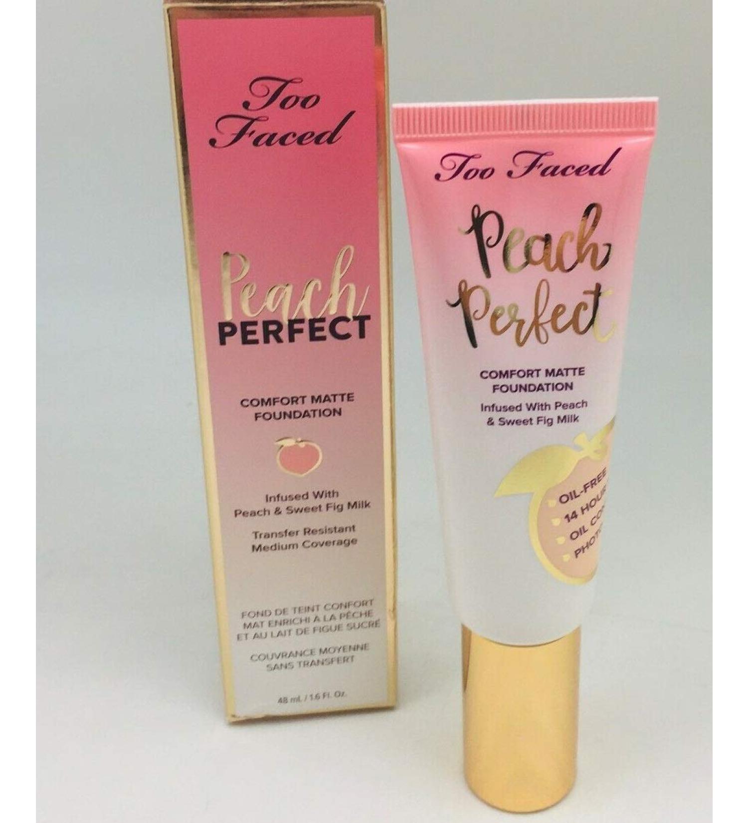 TOO FACED PEACH PERFECT COMFORT MATTE FOUNDATION 1.6 OZ / 48 ML - TAFFY White 1.6 Fl Oz (Pack of 1)