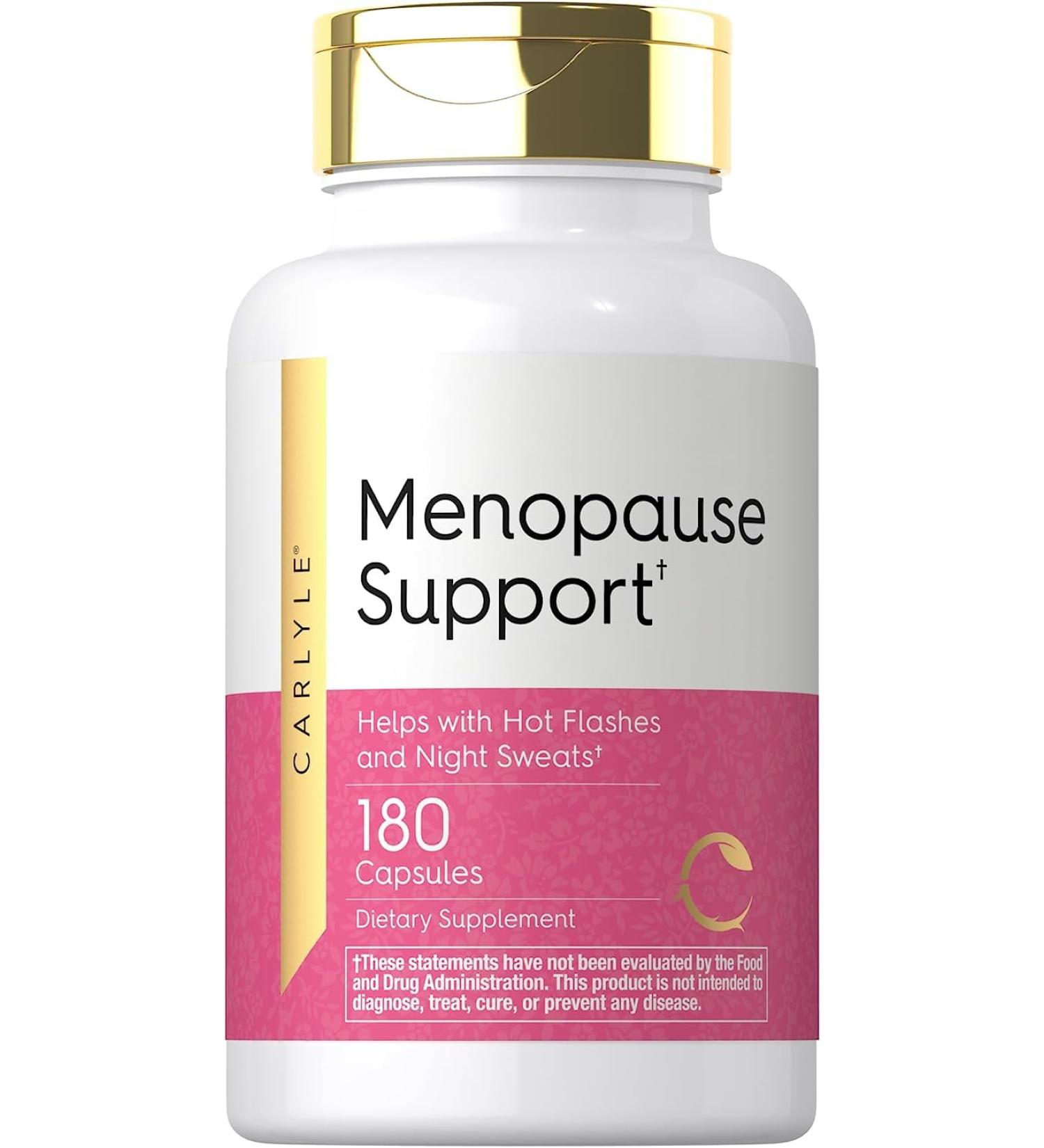 Menopause Support Supplement | 180 Capsules | Hot Flash & Night Sweat Relief | Non-GMO Gluten-Free Formula - Buy Online on GoSupps.com