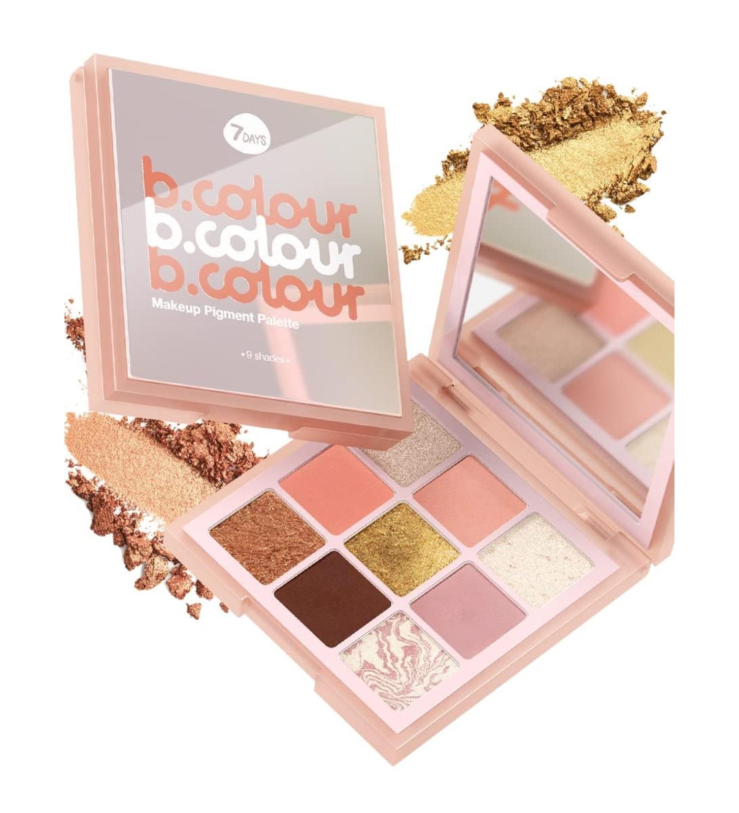 7DAYS Eyeshadow Palette | Makeup Eyeshadow Palettes Nude Purple Long Lasting Pigmented Shades with Gold Glitter 9g - Buy Online on GoSupps.com