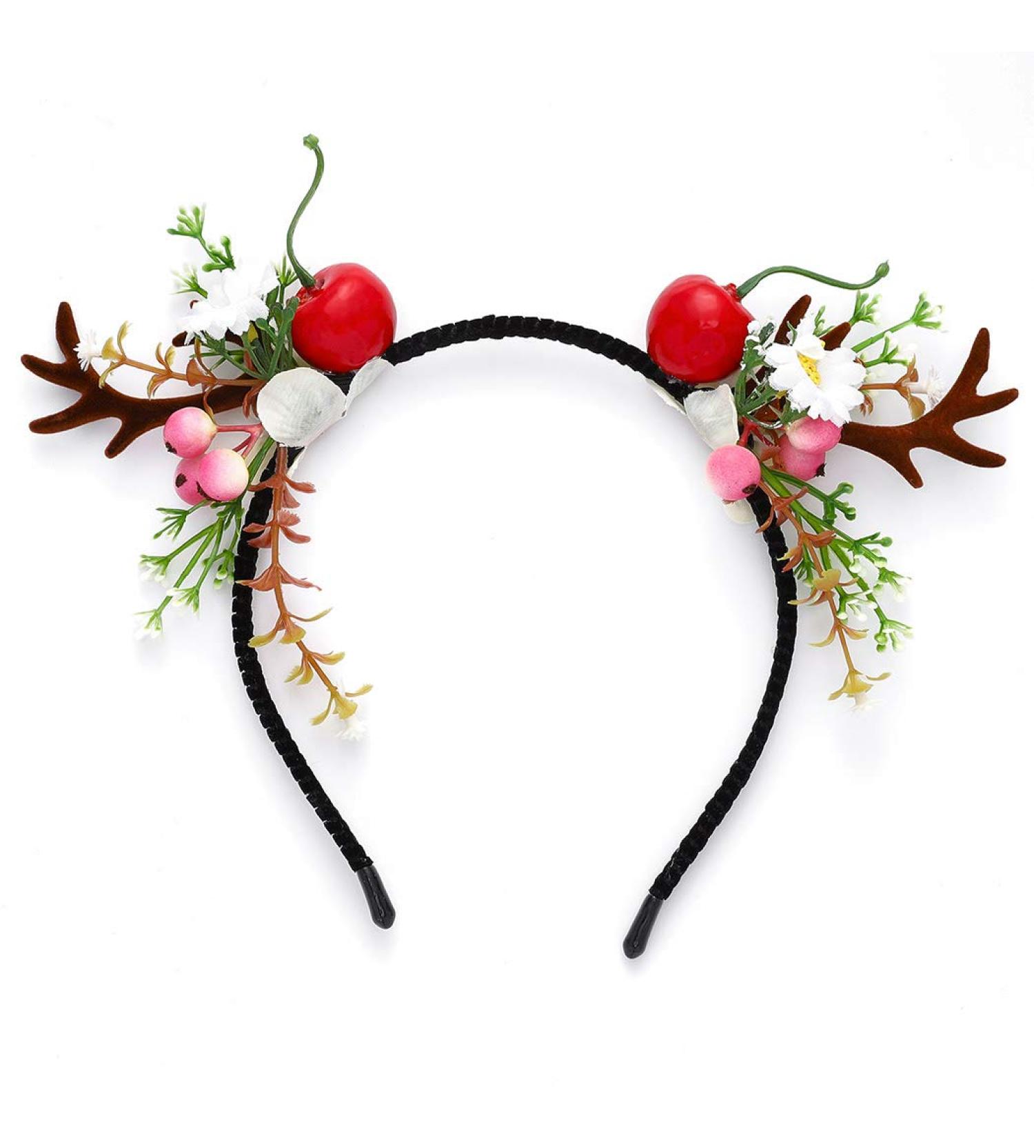 Unicra Christmas Flower Antlers Headband - Halloween Hair Accessory for Women and Girls - Buy Online on GoSupps.com