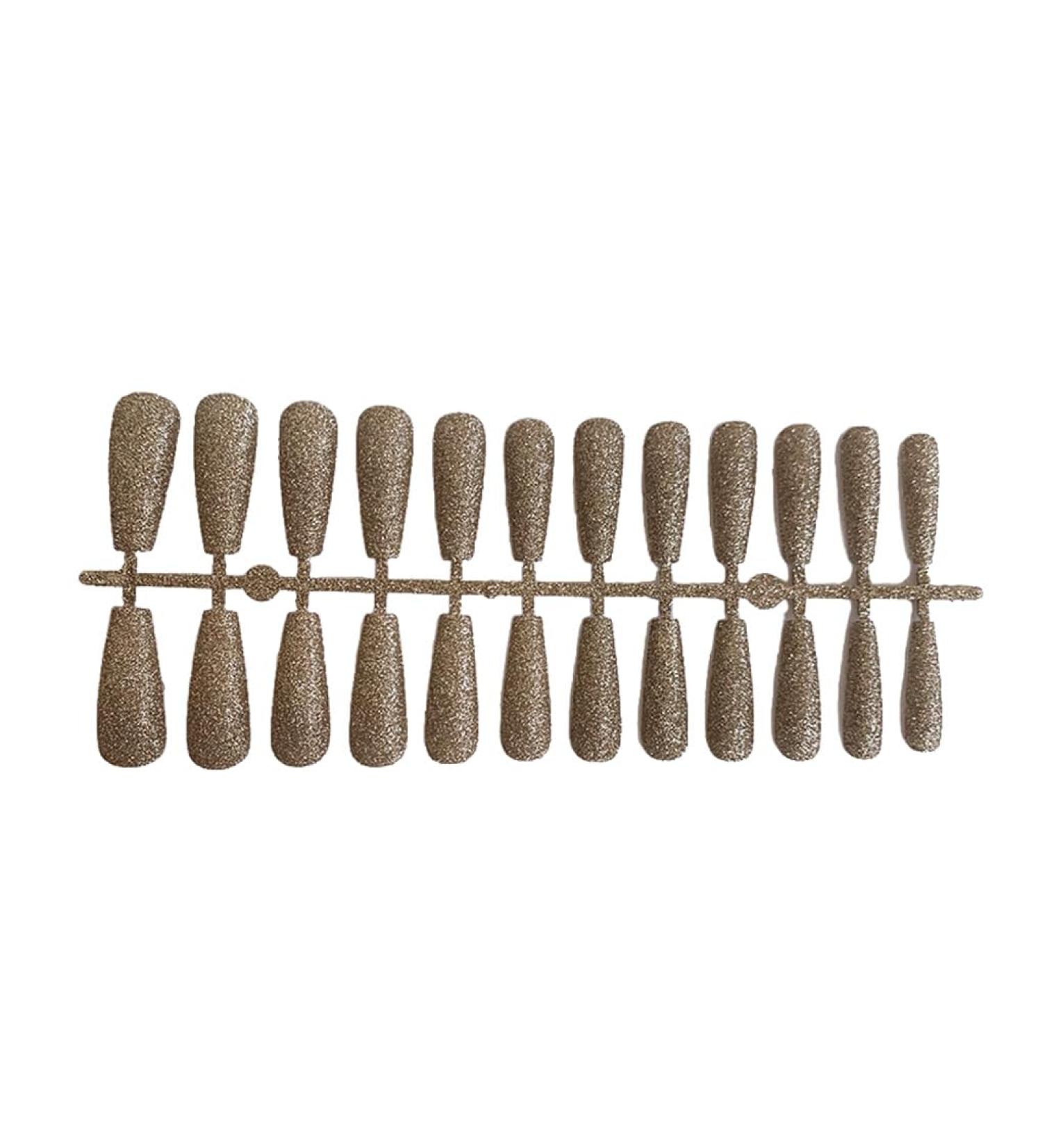 lmoikesz 24 Pieces False Nails Full Cover Extra Long Coffin Style Fingernail Patch Nail Tips DIY Supplies Manicure Decoration champagne - Buy Online on GoSupps.com
