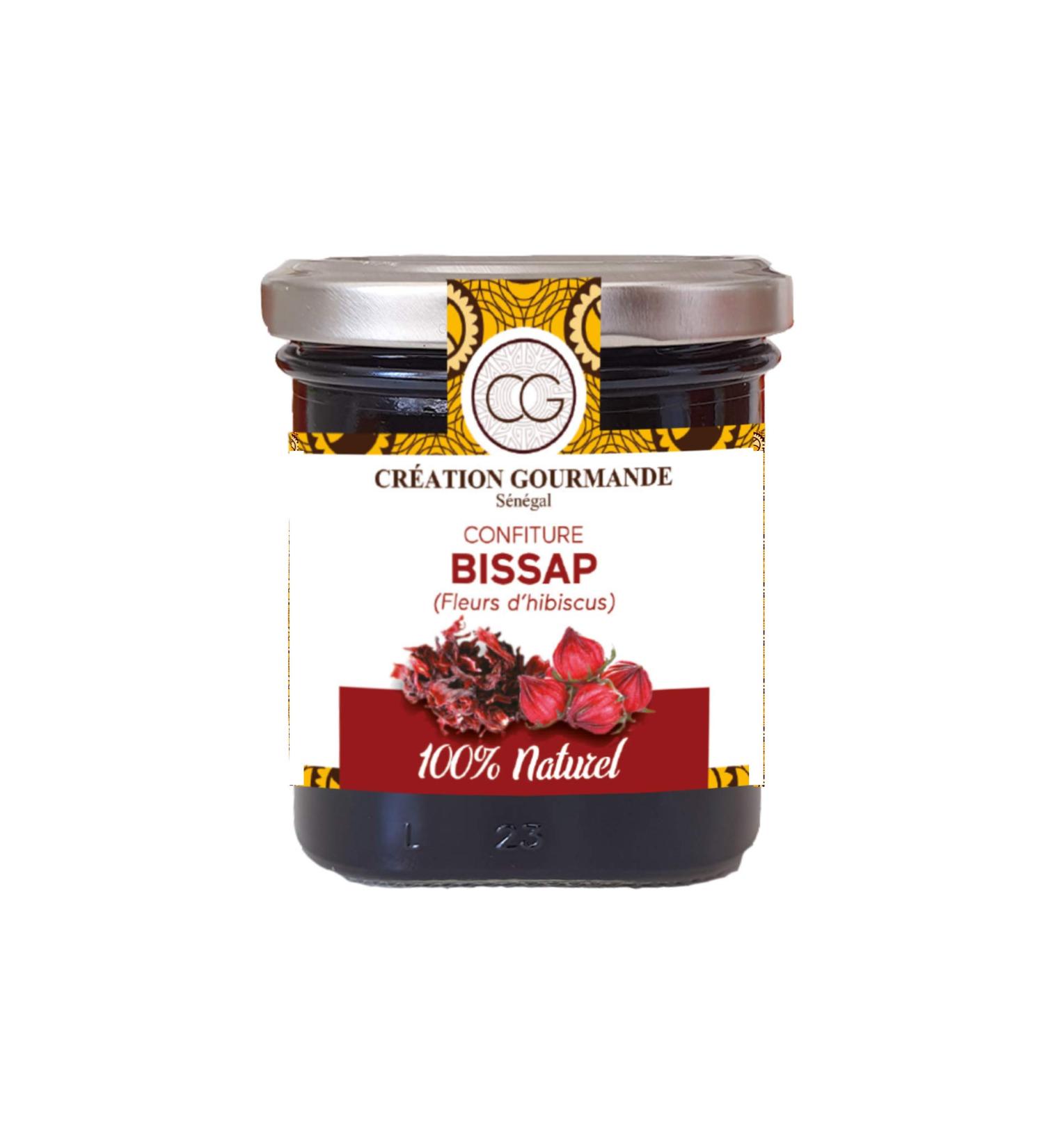 SENEAFOOD Lot de 3 Confitures d'Hibiscus-Confiture d'Hibiscus maison-Confiture de Bissap artisanale- Confitures exotiques-Artisanale-Lot de confitures africaines-Confiture d'Hibiscus et vanille