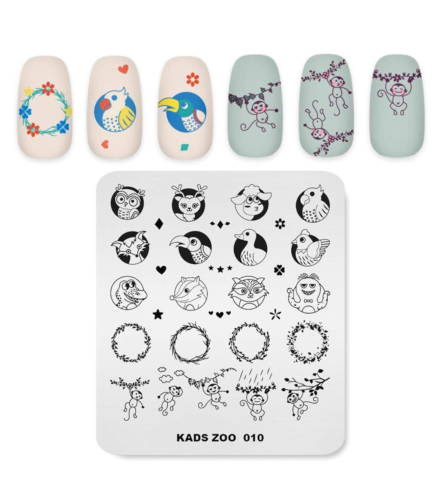 KADS Nail Art Stamping plate Nail Template Nail Art Design Tool Nail DIY Design Image Plate (ZO010) - Buy Online on GoSupps.com