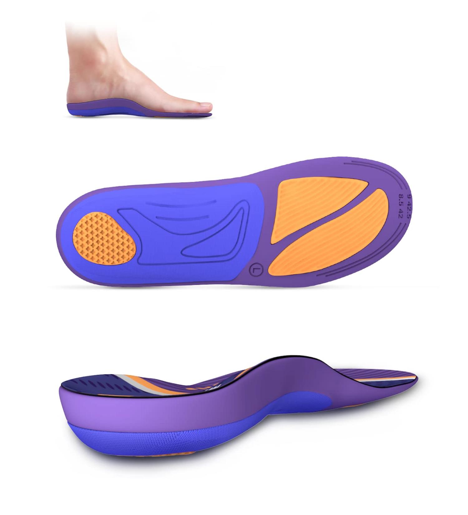 Qbk Heel Spur Inserts for Achilles Tendon Inflammation | Cushioned Flat Foot Support for Men & Women | JEGING SEASE XS Violet (Women 35-37) - Buy Online on GoSupps.com