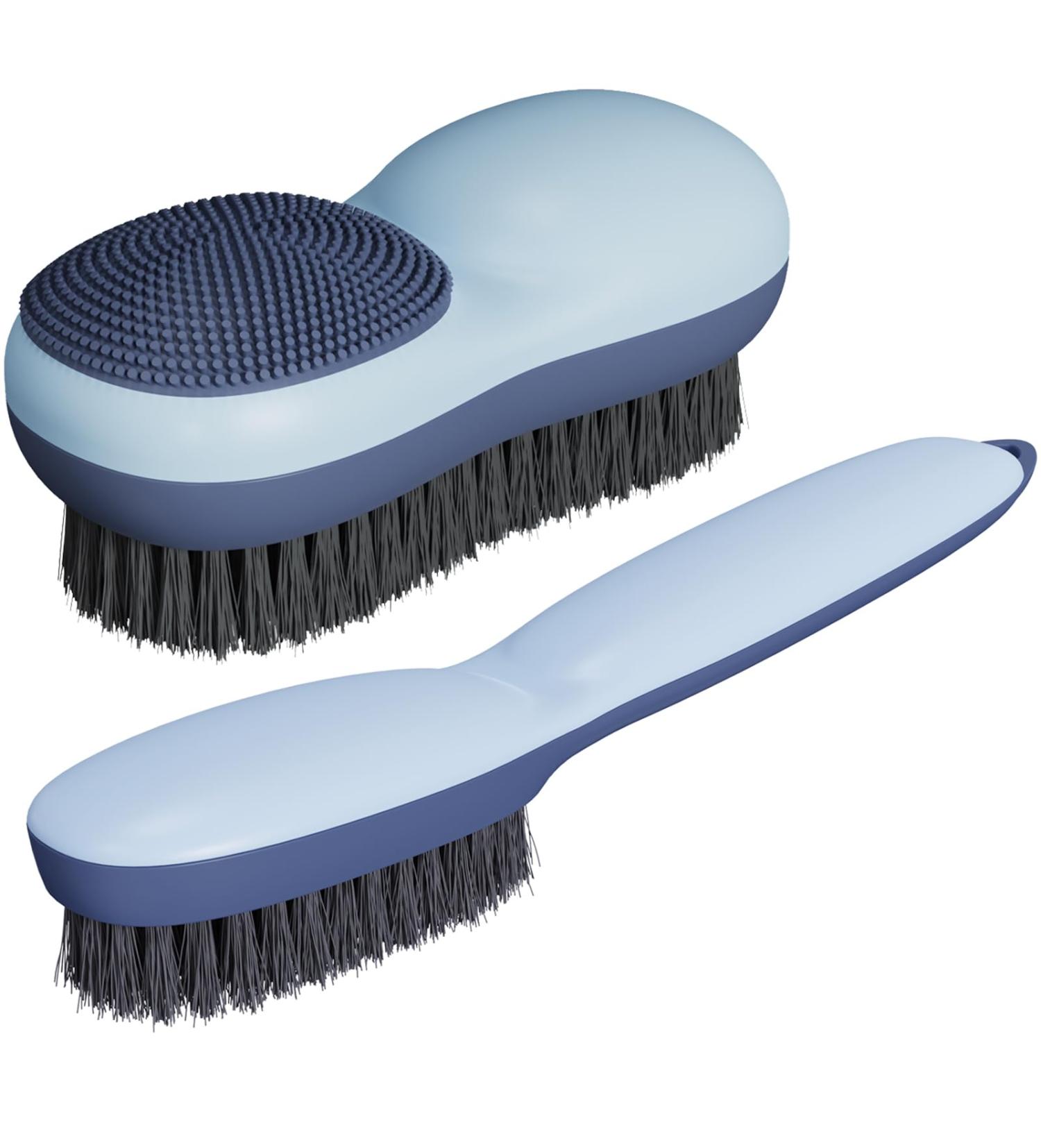 Blue Laundry Stain Brush - Dual-Sided Scrub Brush for Easy Stain Removal | Silicone Soft Bristles for Clothes & Underwear - Buy Online on GoSupps.com