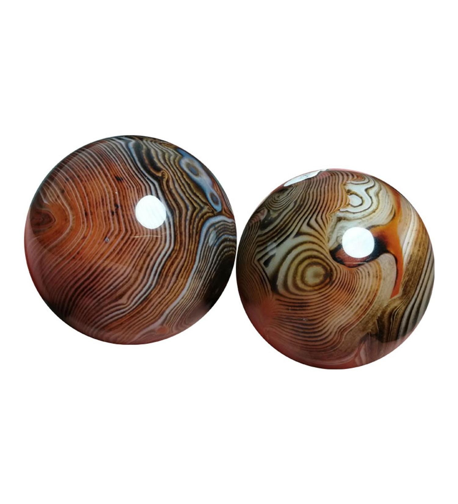 Unbit Stress Ball & Magnetic Ball Stretcher - Natural Agate Health Massage Balls (42mm) for Hand Exercise - Worldwide Shipping - Buy Online on GoSupps.com