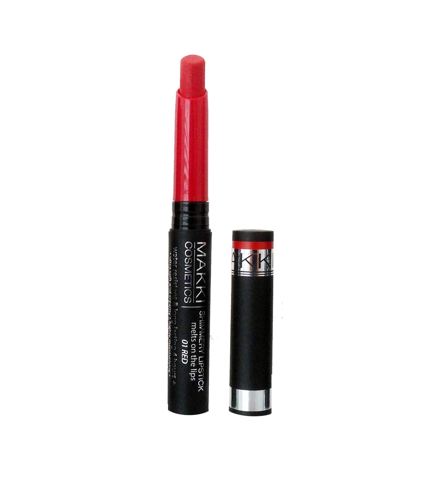  Makki Makki Shimmer Lipstick Melts to Shiny Lips 01 Red Red - Buy Online on GoSupps.com
