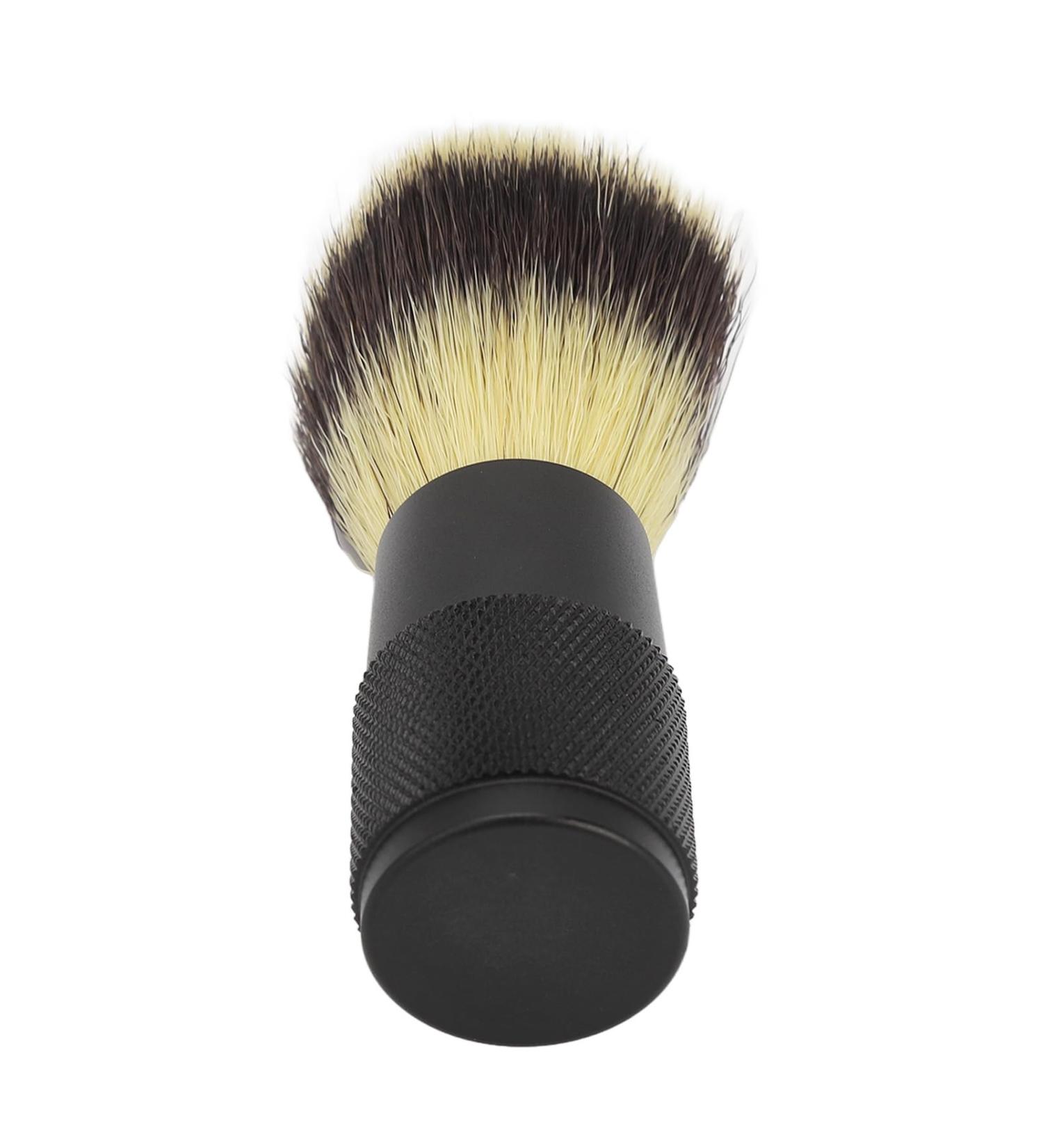 Foaming Beard Brush for Men - Black Alloy Handle Soft Synthetic Bristles for Ultimate Grooming - Buy Online on GoSupps.com