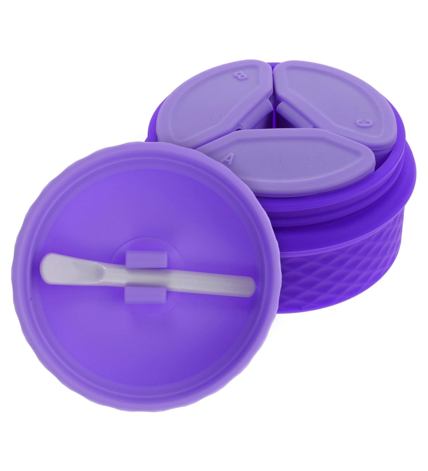 Beavorty 1 Set Cream box face makeup cream jar travel empty cream jar empty sample container empty container cream jar with spoon salve jar purple Miss Storage Box lips Silica gel 6.5X6.5X4.5CM Purple - Buy Online on GoSupps.com