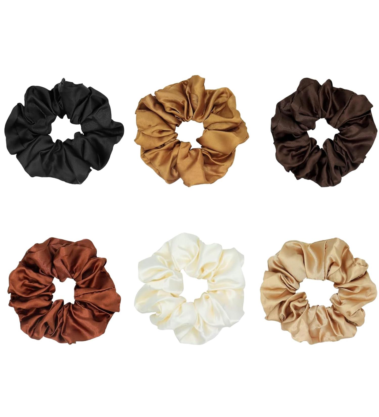 6 Pieces Silk Scrunchies Hair Scrunchies for Women Solid Color Elastic Satin Scrunchies Soft and Silky Silk Hair Ties Hair Accessories for Girls Women and Ladies - Buy Online on GoSupps.com