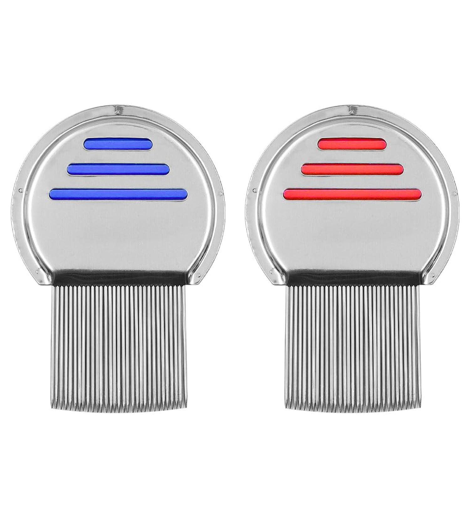 2PCS Peignes Poux Peigne Poux R utilisable Extra Fin limine En Toute S curit Les Poux Pour Les Animaux Et Les Adultes Traitement Des Poux De T te (Rouge Et Bleu) - Buy Online on GoSupps.com