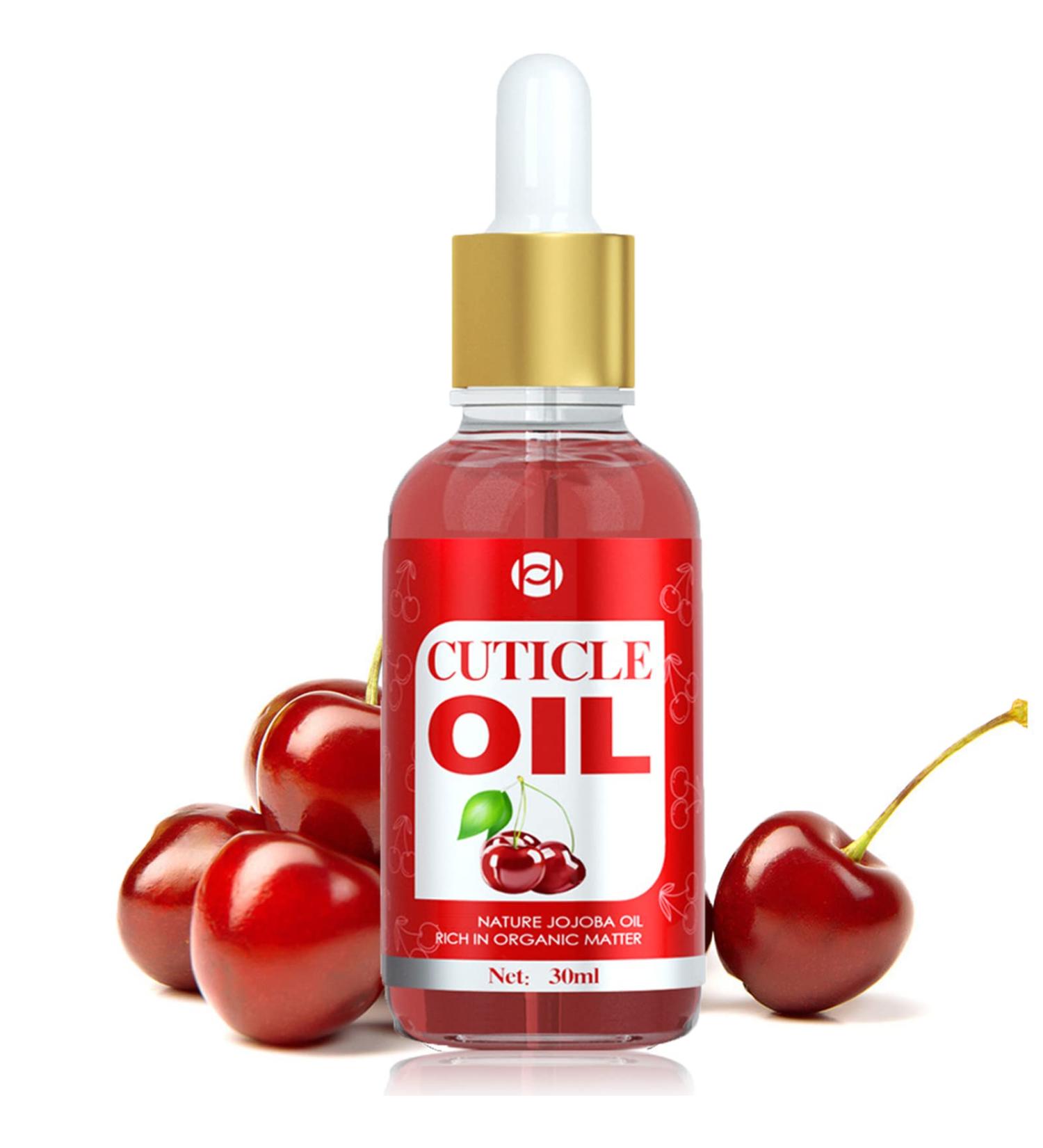 Cherry Nail Oil 30ml with Jojoba, Vitamin B & E - Moisturizing Cuticle Treatment for Stronger Nails and Healthy Skin - Buy Online on GoSupps.com