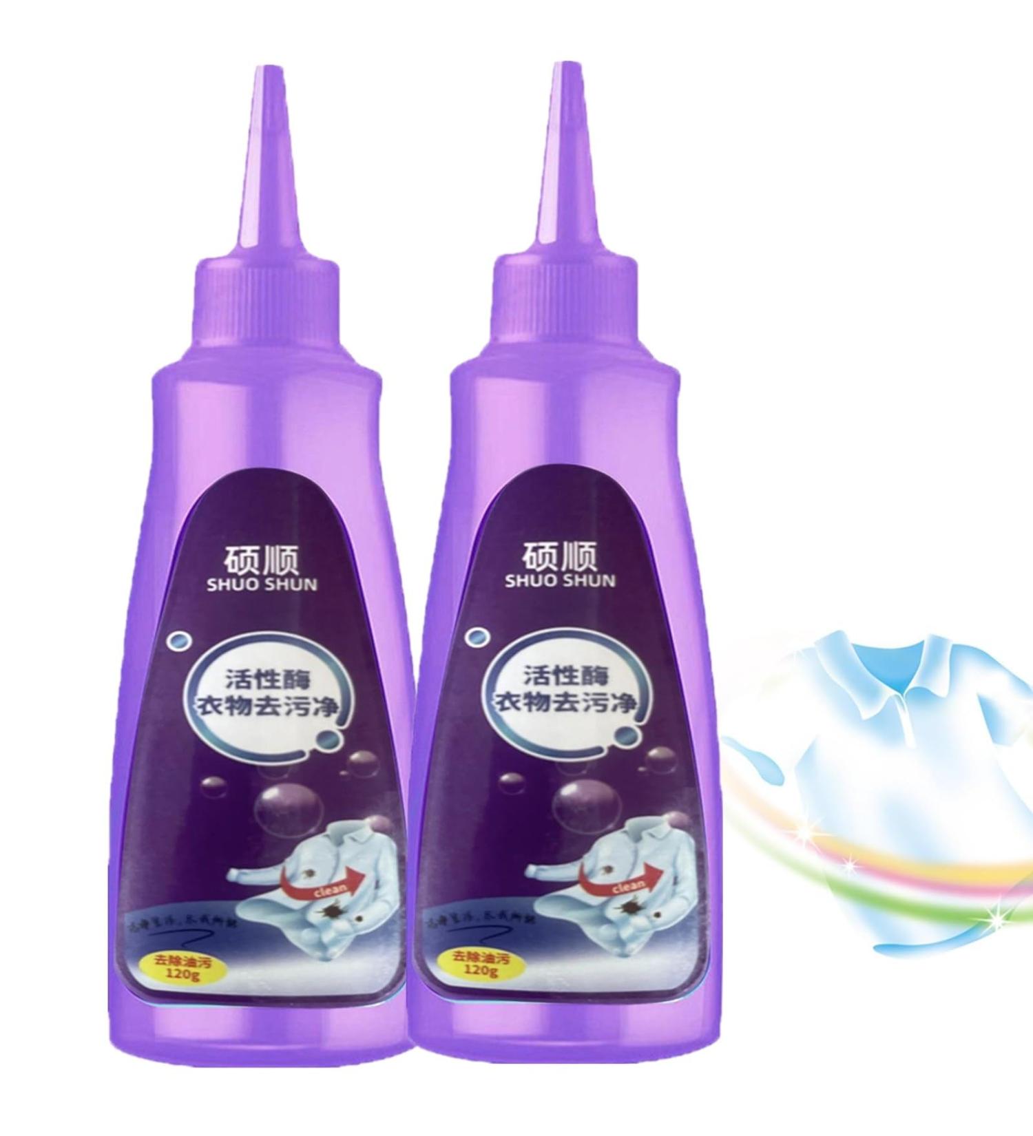 Active Enzyme Clothing Stain Remover Garment Stubborn Stain Cleaner Oil Remover Stain Remover For Clothes Clothes Oil Stain Remover Liquid Detergent for Most Types of Clothes (2pcs) - Buy Online on GoSupps.com