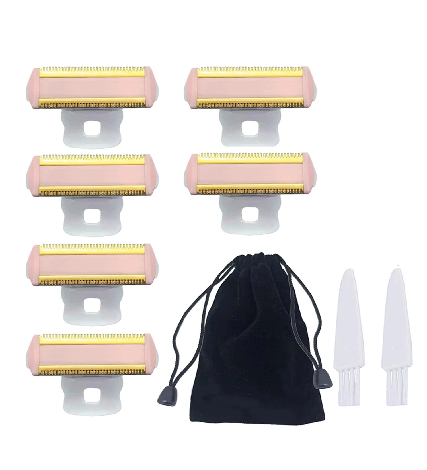 6PCS Shaver Replacement Heads for Flawless Body Rechargeable Shaver - Includes Velvet Bag and 2 Brushes - Buy Online on GoSupps.com