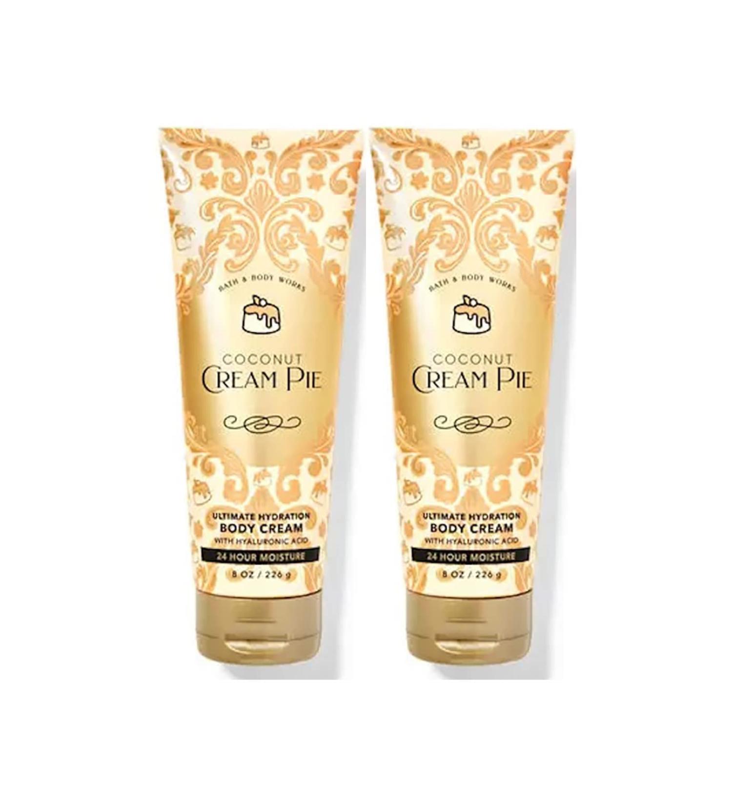 Bath and Body Works Coconut Cream Pie Body Cream Ultimate Hydration Gift Set For Women 2 Pack 8 Oz. (Coconut Cream Pie)