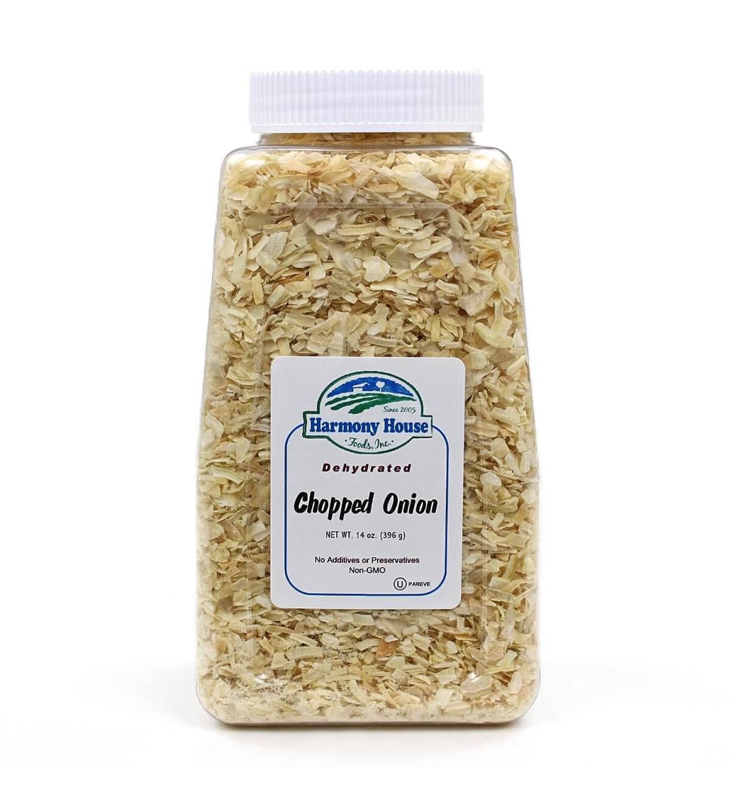 Harmony House Dried Onions Chopped - 14 oz Quart Size Jar for Cooking, Camping, Emergency Supply - Buy Online on GoSupps.com