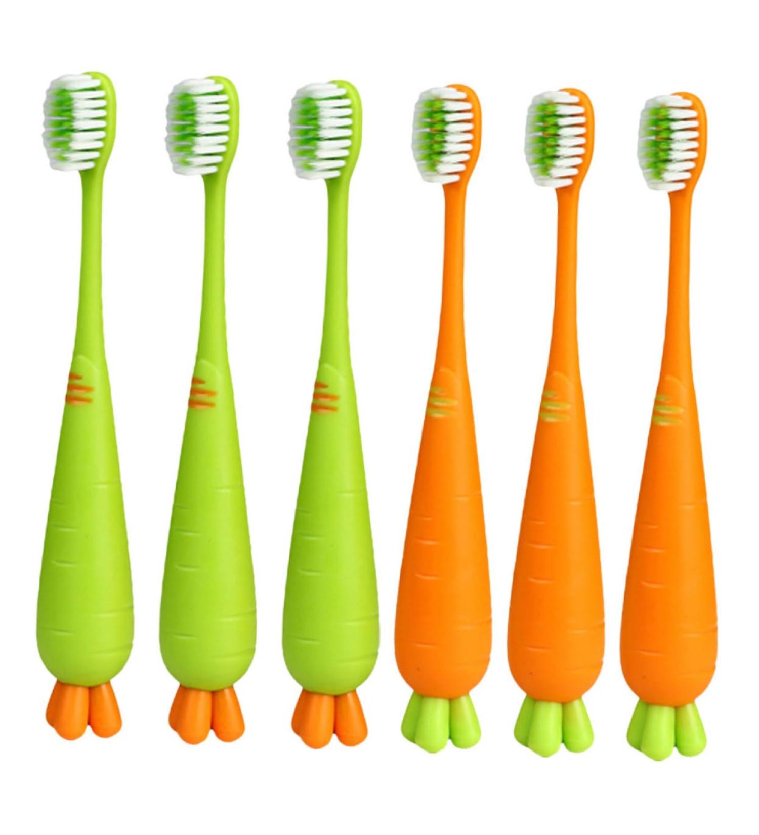 Frcolor 6-Pack Carrow Toothbrush Set for Kids - Soft Character Design for Toddler Oral Hygiene - Buy Online on GoSupps.com