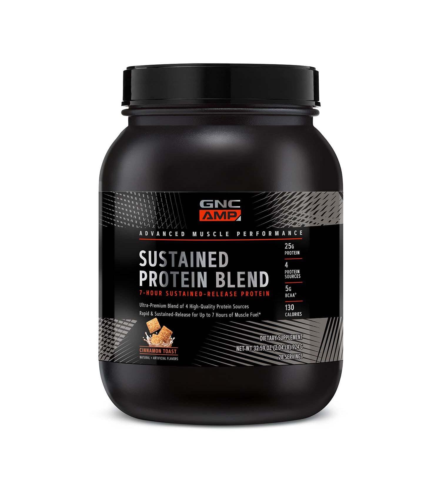 GNC AMP Sustained Protein Blend - Cinnamon Toast (28 Servings) Cinnamon Toast 29 Servings