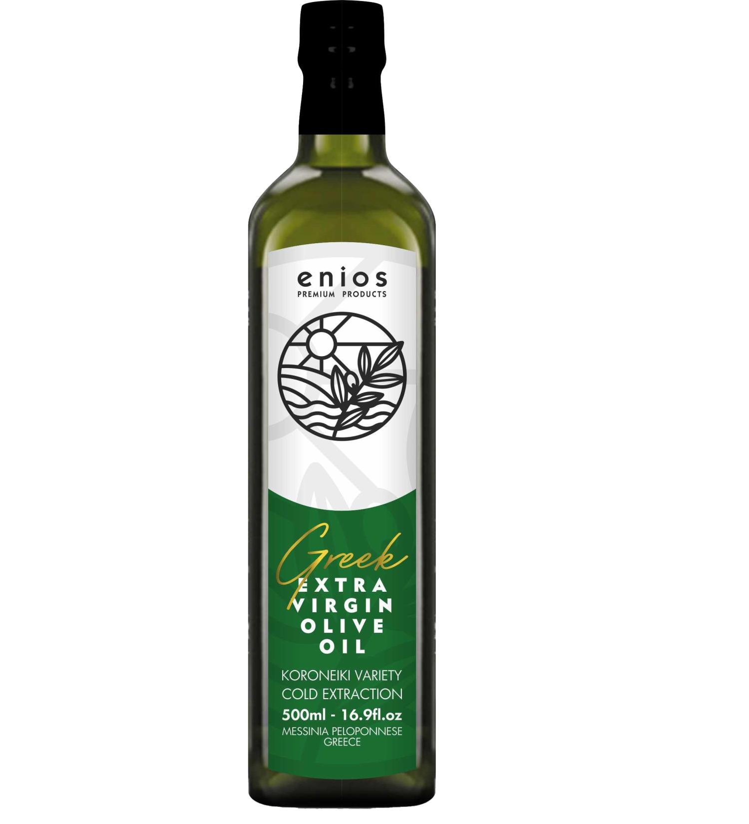 Enios Greek Extra Virgin Olive Oil (500ml) - Buy Online on GoSupps.com