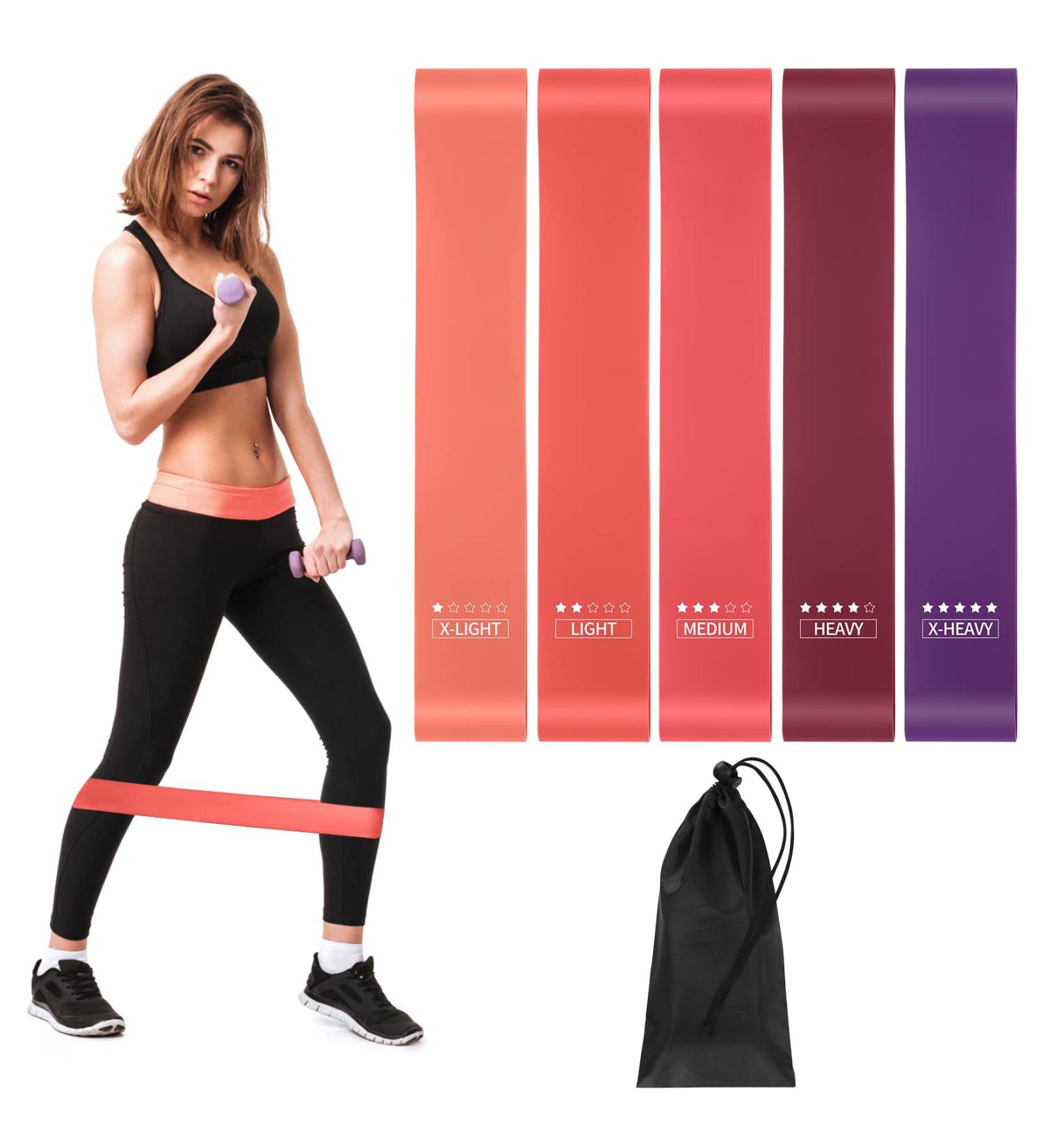 5-Piece Resistance Straps Set | Adjustable Fitness Bands for Stretching & Yoga | Includes Carrying Bag & Instructions | International Shipping - Buy Online on GoSupps.com