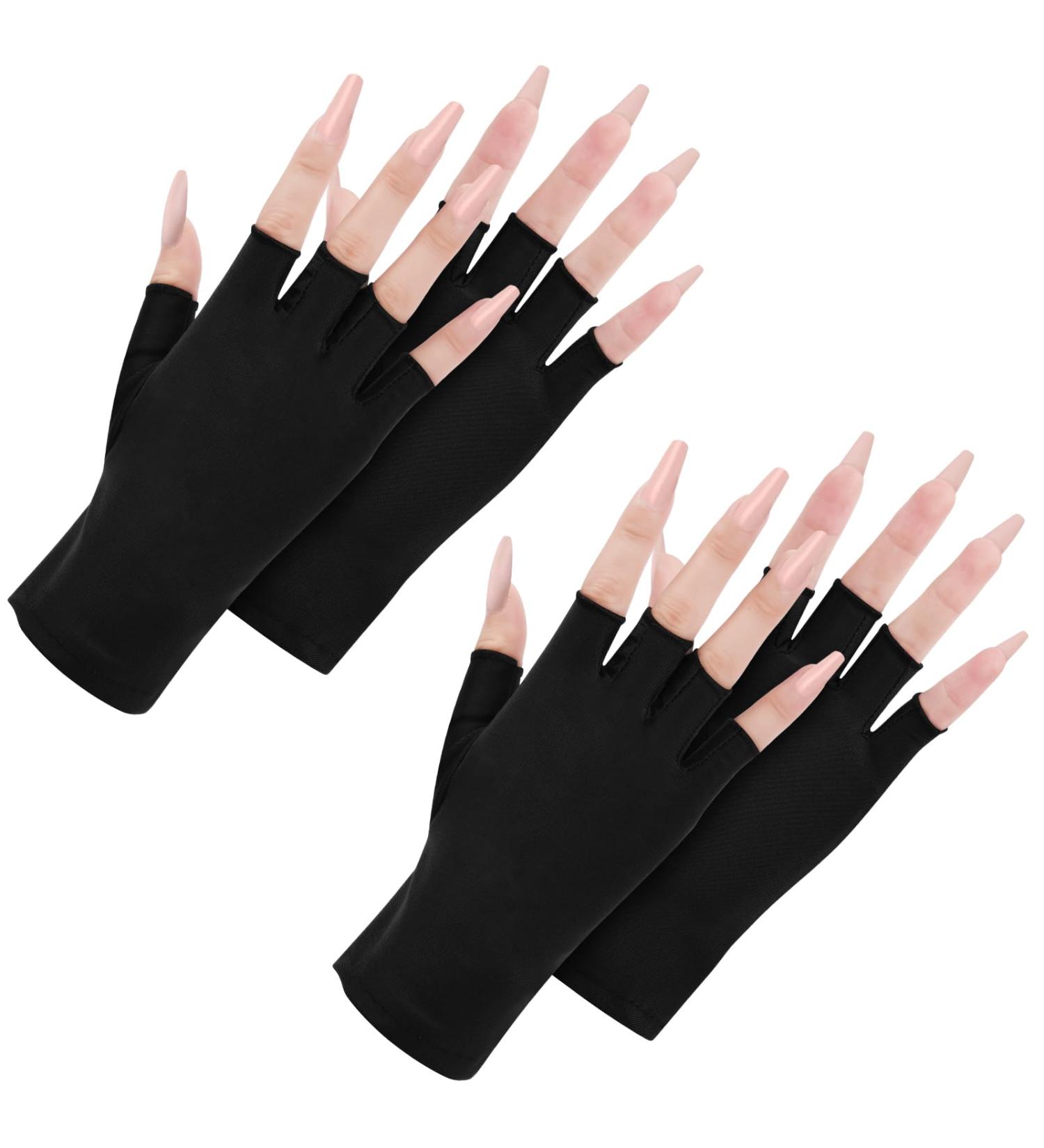 ACWOO UV Gloves for Gel Nails 2 Pair UV Protection Gloves for Manicures Anti UV Gloves for Nail Lamp Manicures Dryer Nail Skin Care Fingerless UV Protection Gloves Protect Hands from UV Harm 2 Pairs Black - Buy Online on GoSupps.com
