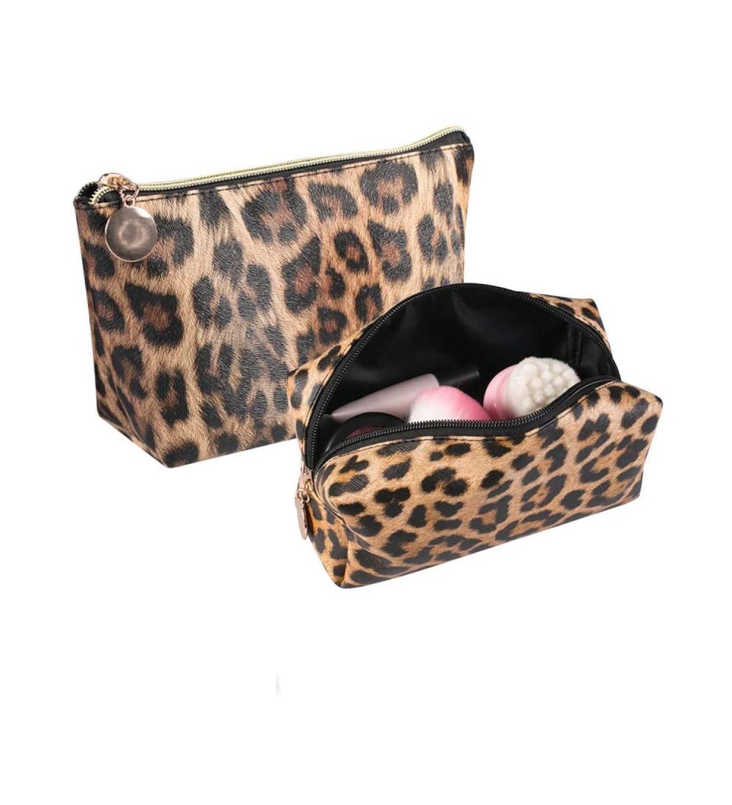 Reusable Leopard Print Makeup Bag Set | Water-Resistant Travel Cosmetic Bags - International Shipping - Buy Online on GoSupps.com