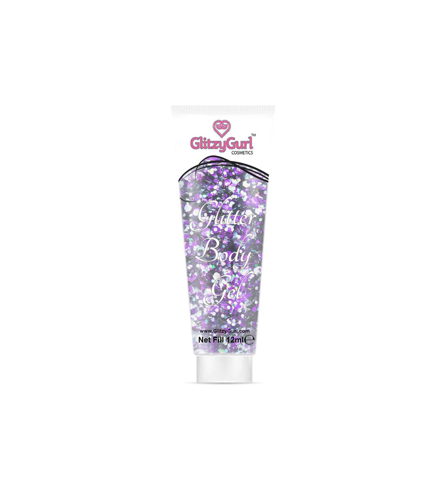 Holographic Glitter Face and Body Gel 12ml Cosmetic Glitter Body Glitter Hair Glitter Gel (Amethyst Angel)
