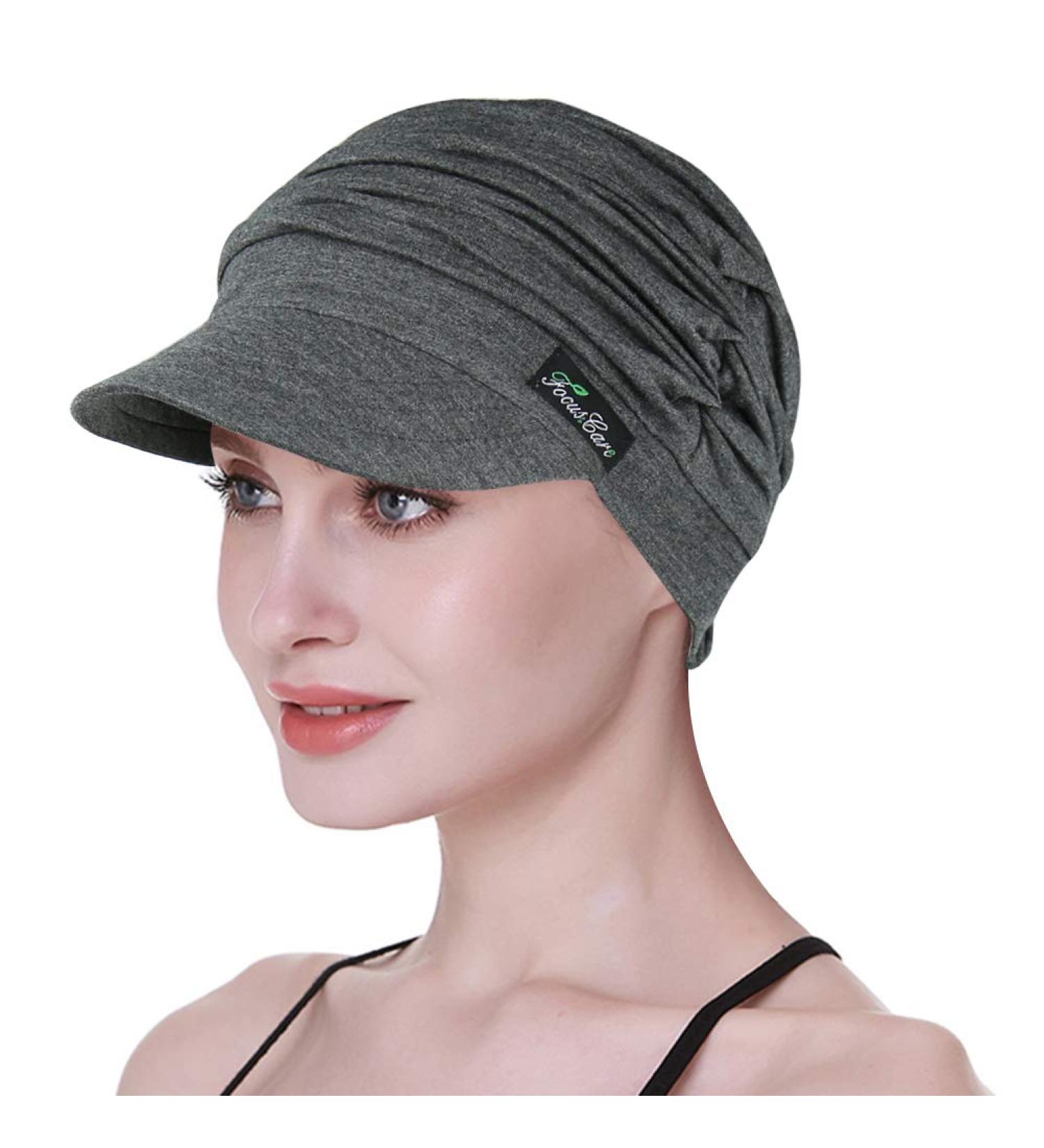 FocusCare Soft Chemo Scarves for Women | Bamboo Fabric Baseball Cap Turban for Hair Loss | Dark Health Gray - Buy Online on GoSupps.com