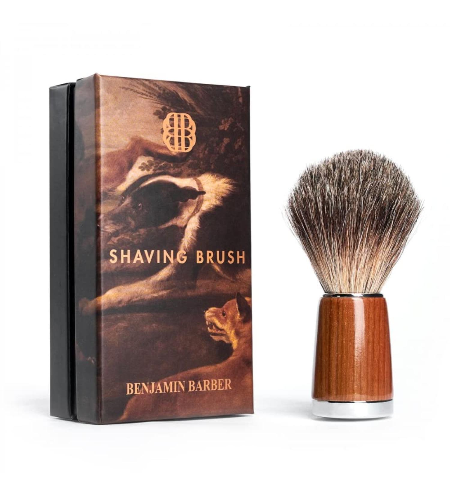 Benjamin Barber Classic Shaving Brush Wood | Smooth Shave with Elegant Wooden Handle - International Shipping Available - Buy Online on GoSupps.com