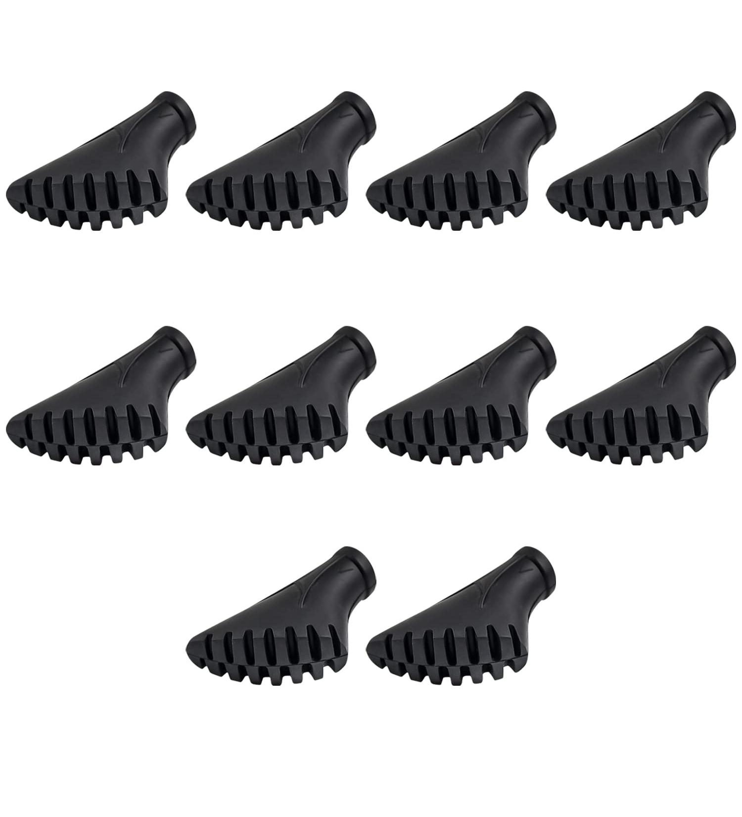 Crestgolf Nordic Walking Pads - 6/10 Piece Rubber Accessories for Asphalt & Stone Trekking Sticks - Durable Black Set for Hiking - Buy Online on GoSupps.com