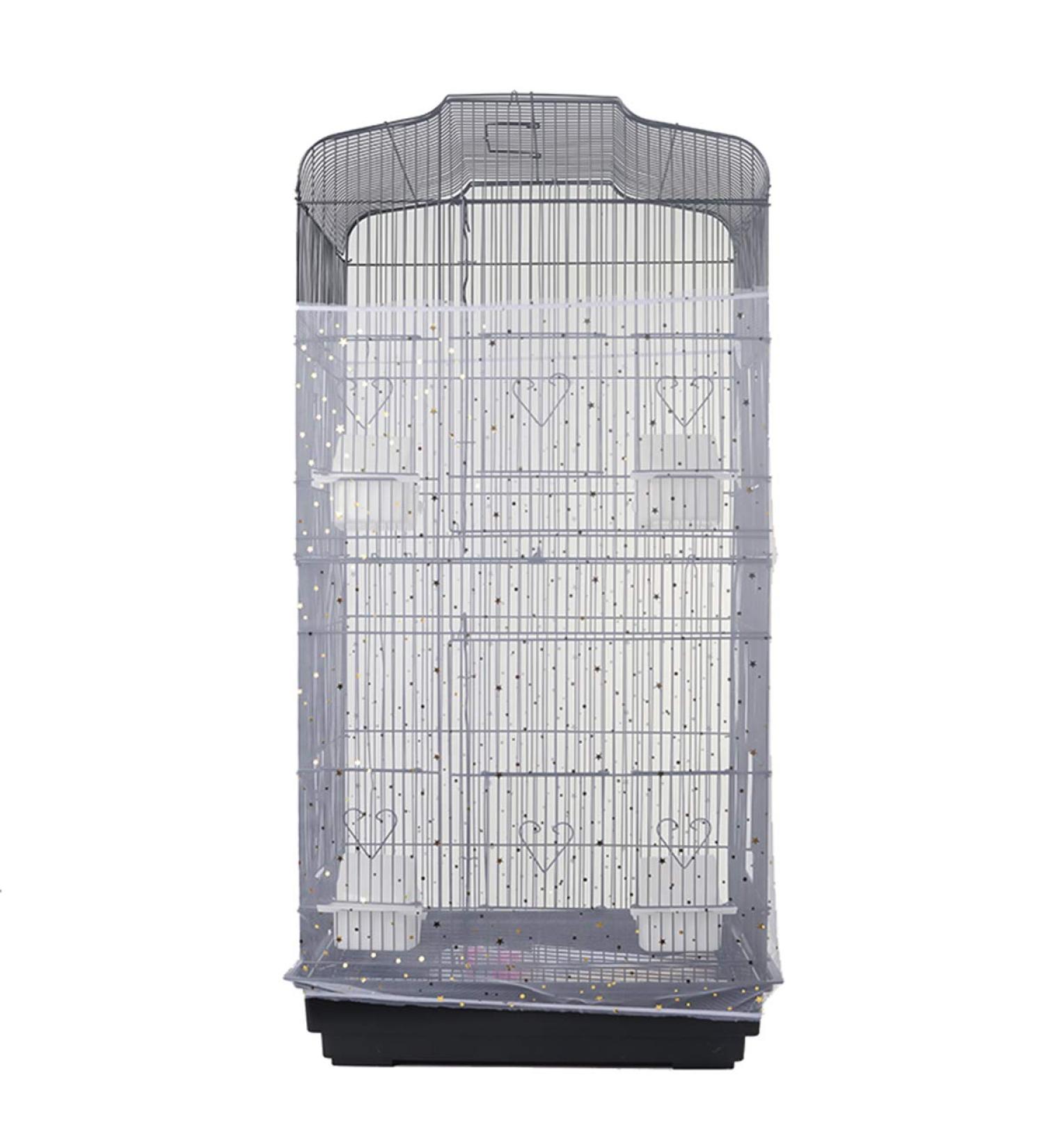 Bird Seed Catcher | Extra Large Mesh Stretchy Guard Cover | Nylon Shell Skirt for Bird Cage | 29.5 Height White - Buy Online on GoSupps.com