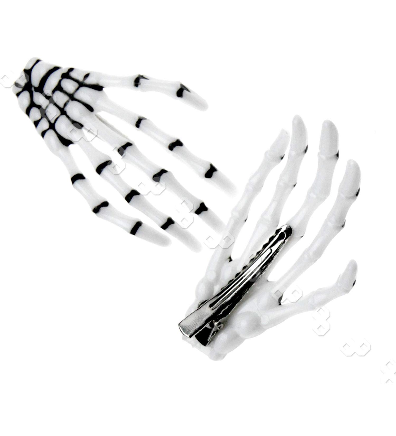 OTOTEC New Pair of Creative Zombie Skeleton Hand Bone White Claw Clip Pin Grip Hairpin - Buy Online on GoSupps.com