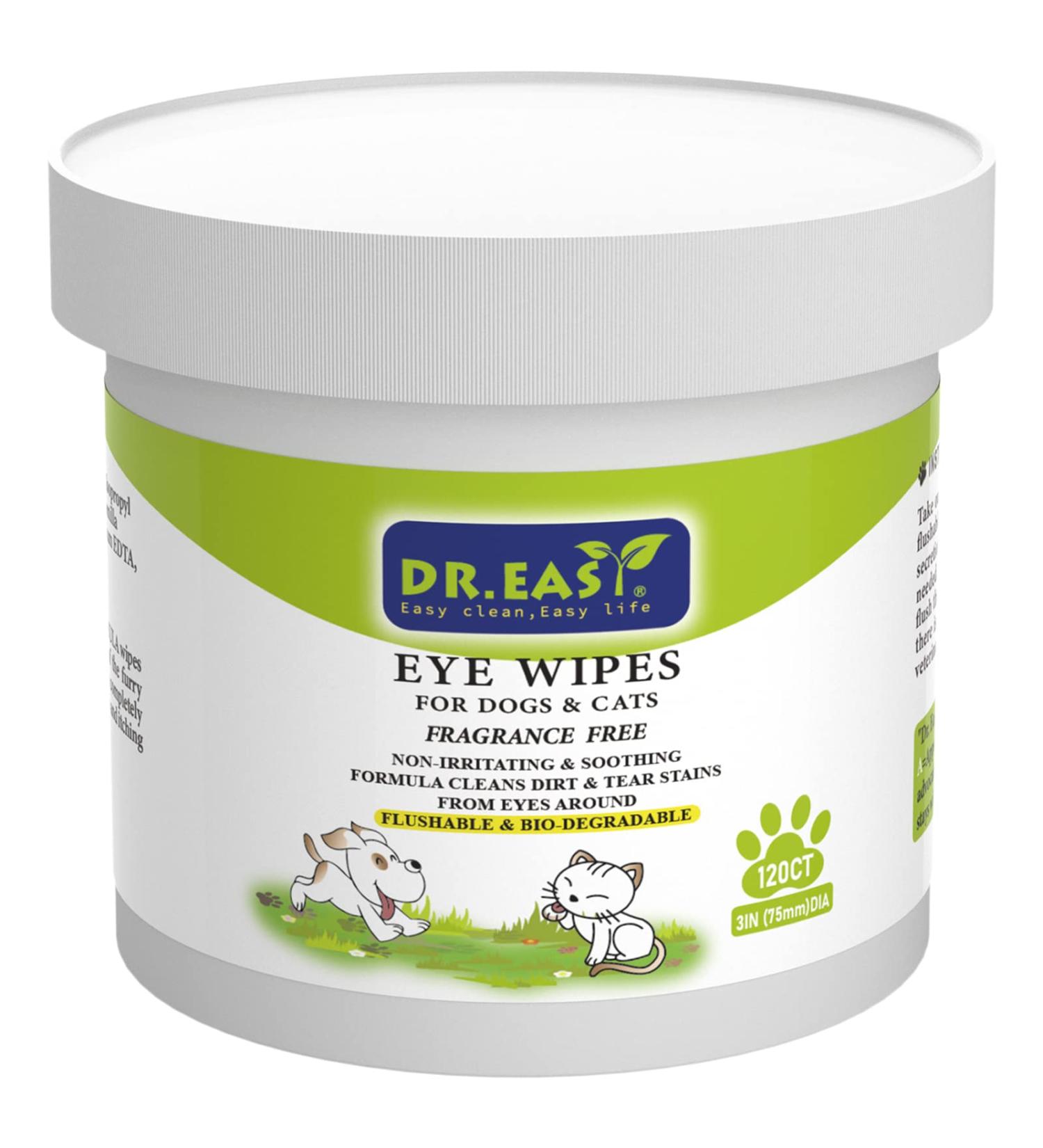 Dr. Eeasy Pet Wipers - 120 Karat Tear Stain Remover for Dogs Cats Horses & Rabbits | Gentle Eye Cleaning Wipes | Vegetable Formula - Buy Online on GoSupps.com