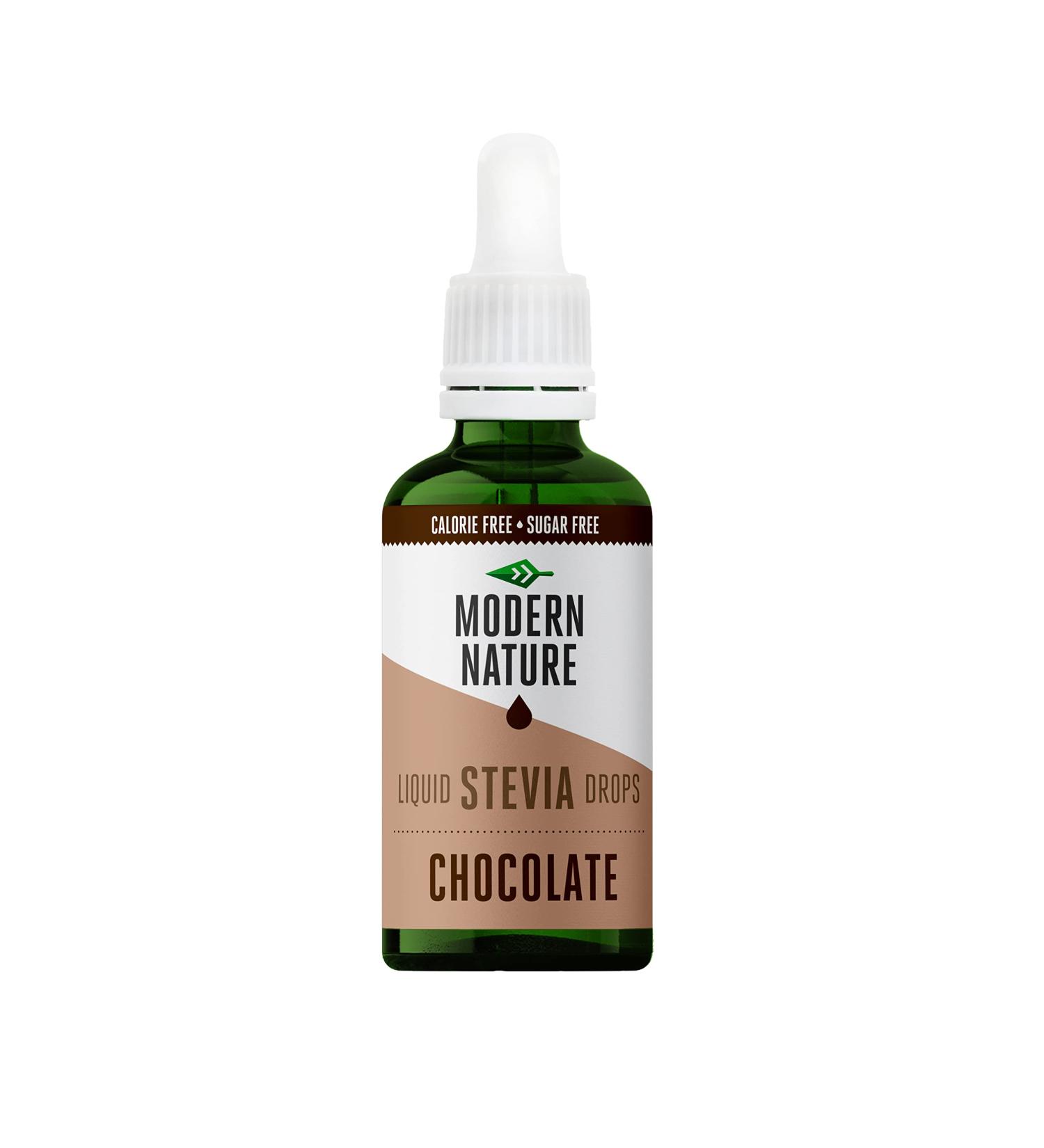 Modern Nature Chocolate Flavour Drops - Liquid Stevia Drops Sweetner - Zero Calorie Sugar Free Coffee Syrup Alternative - Flavoured Coffee Protein Powder Yoghurt Tea Vegan Keto Sweetener 50ml 50 ml (Pack of 1) - Buy Online on GoSupps.com