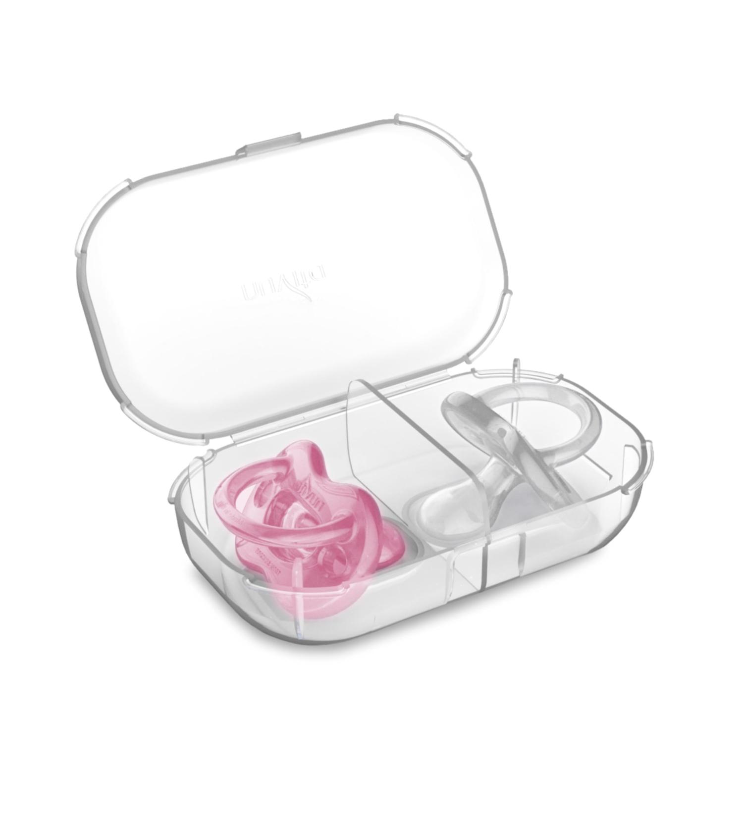 Nuvita 7052 Orthosoft Light Rullners - 100% Silicone with Orthodontic Suction Wart 0m+ & Self-Sterilizing Cover - Pink/Transparent | International Shipping - Buy Online on GoSupps.com