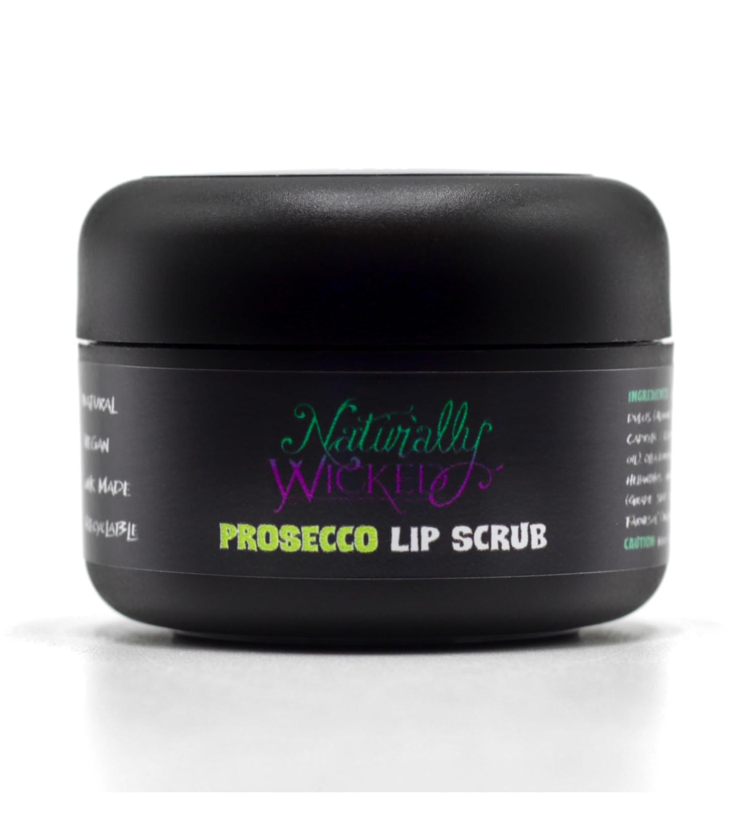 Naturally Wicked Prosecco Lip Scrub | Natural & Vegan Sugar Exfoliant For Lips | 15ml - Buy Online on GoSupps.com