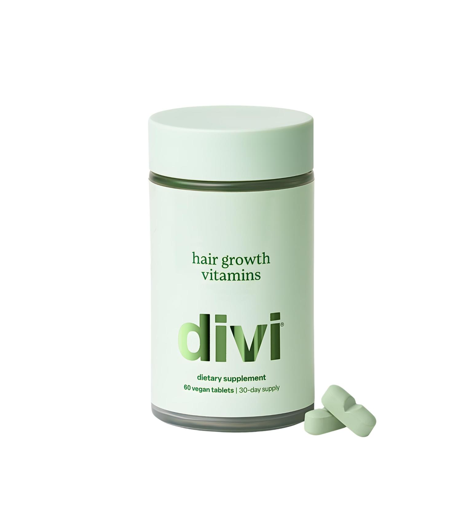 Divi Hair Growth Vitamins for Women and Men - Made with Clean Vegan and Science-Backed Ingredients - Promotes Hair Growth Reduces Shedding Boosts Thickness and Fullness - 30 Day Supply 60 Count 60 Count (1 Month Supply) - Buy Online on GoSupps.com