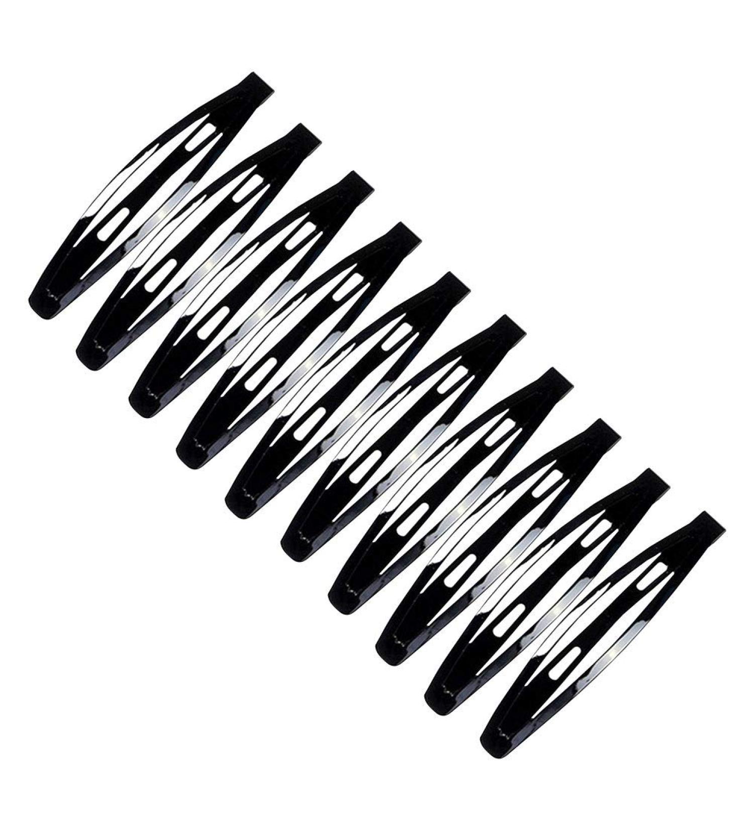 Lurrose 10pcs Black Metal Snap Hair Clips - Simple and Solid Color Barrettes - Buy Online on GoSupps.com