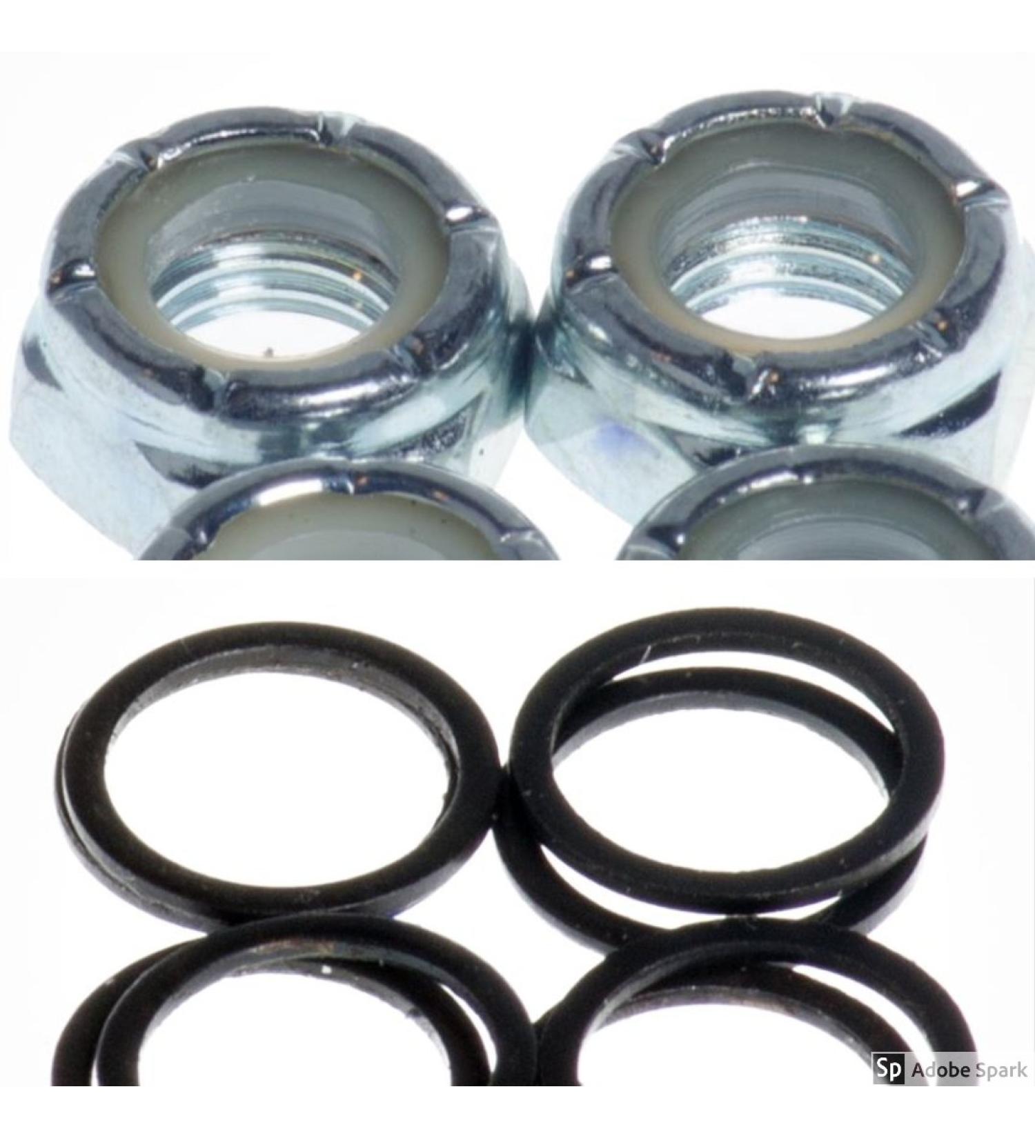Dime Bag Hardware Skateboard Truck Axle Washers (Speed Rings) Nuts for Speed Bearing Performance