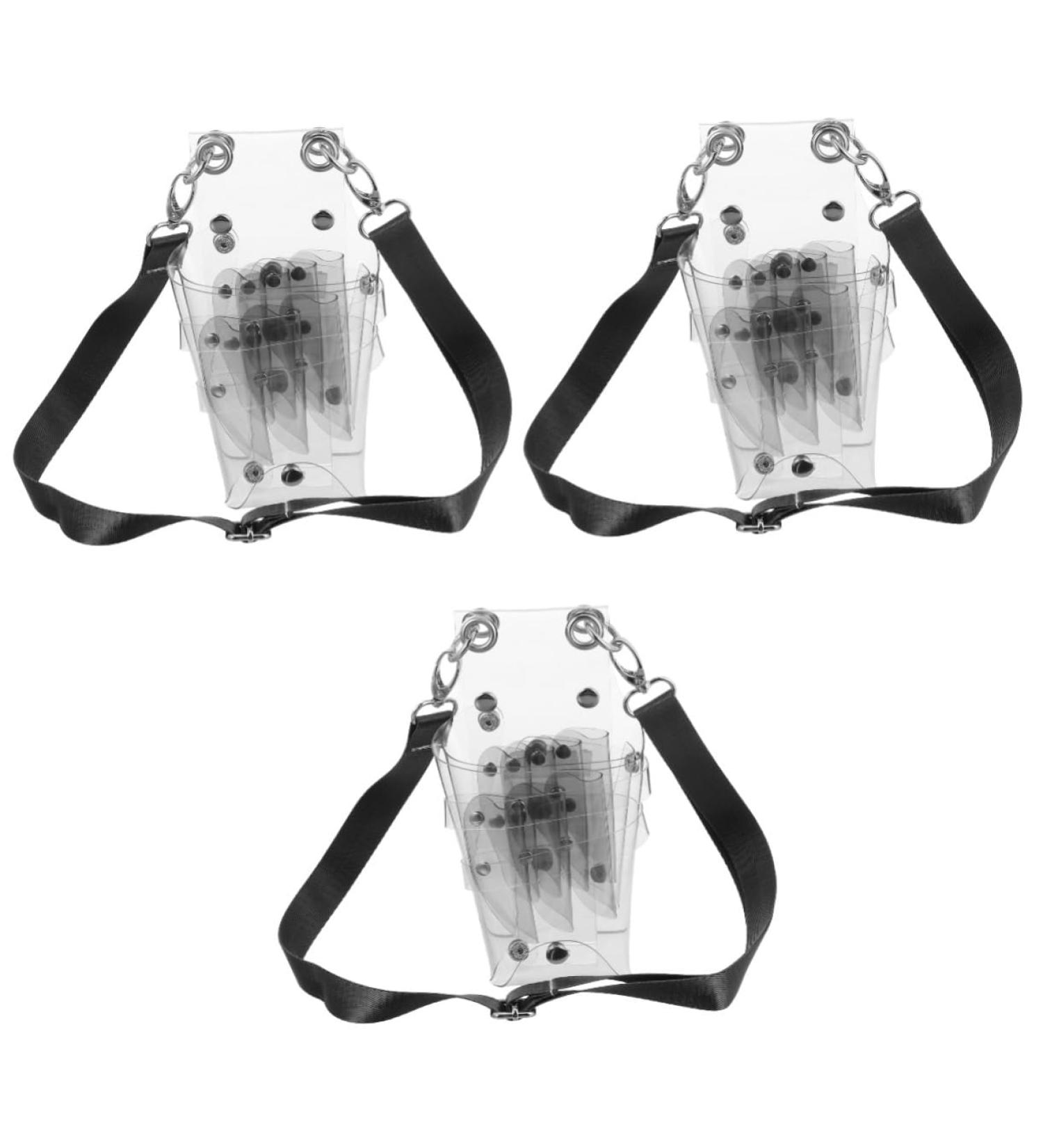 Minkissy 3Pcs Hairdressing Scissors Belt Bag - Stylish Combing Pocket for Salon Tools - PVC Gray Messenger for Hairdressers - Buy Online on GoSupps.com